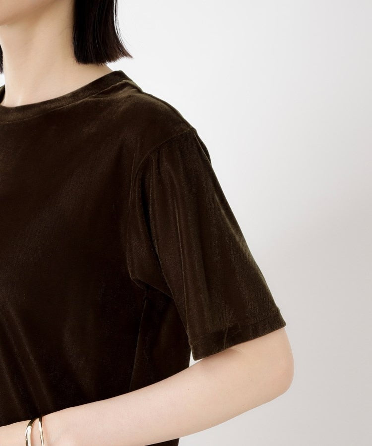 ザ ショップ ティーケー  (ウィメン) THE SHOP TK(Women) シアーベロアTEE （ブラウン(043)） ブラウン(043)