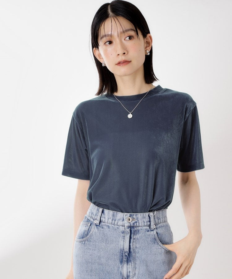 ザ ショップ ティーケー  (ウィメン) THE SHOP TK(Women) シアーベロアTEE （ブラウン(043)） ブラウン(043)