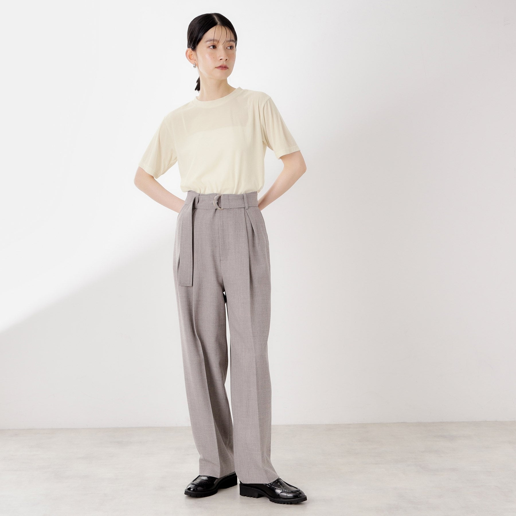 ザ ショップ ティーケー  (ウィメン) THE SHOP TK(Women) シアーベロアTEE （ブラック(019)） ブラック(019)