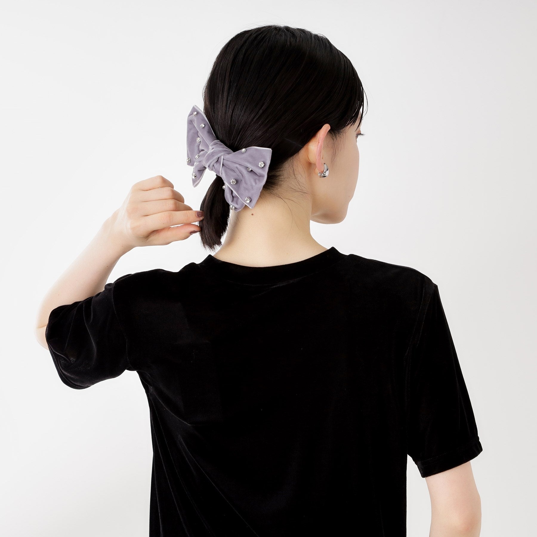 ザ ショップ ティーケー  (ウィメン) THE SHOP TK(Women) シアーベロアTEE （ブラック(019)） ブラック(019)