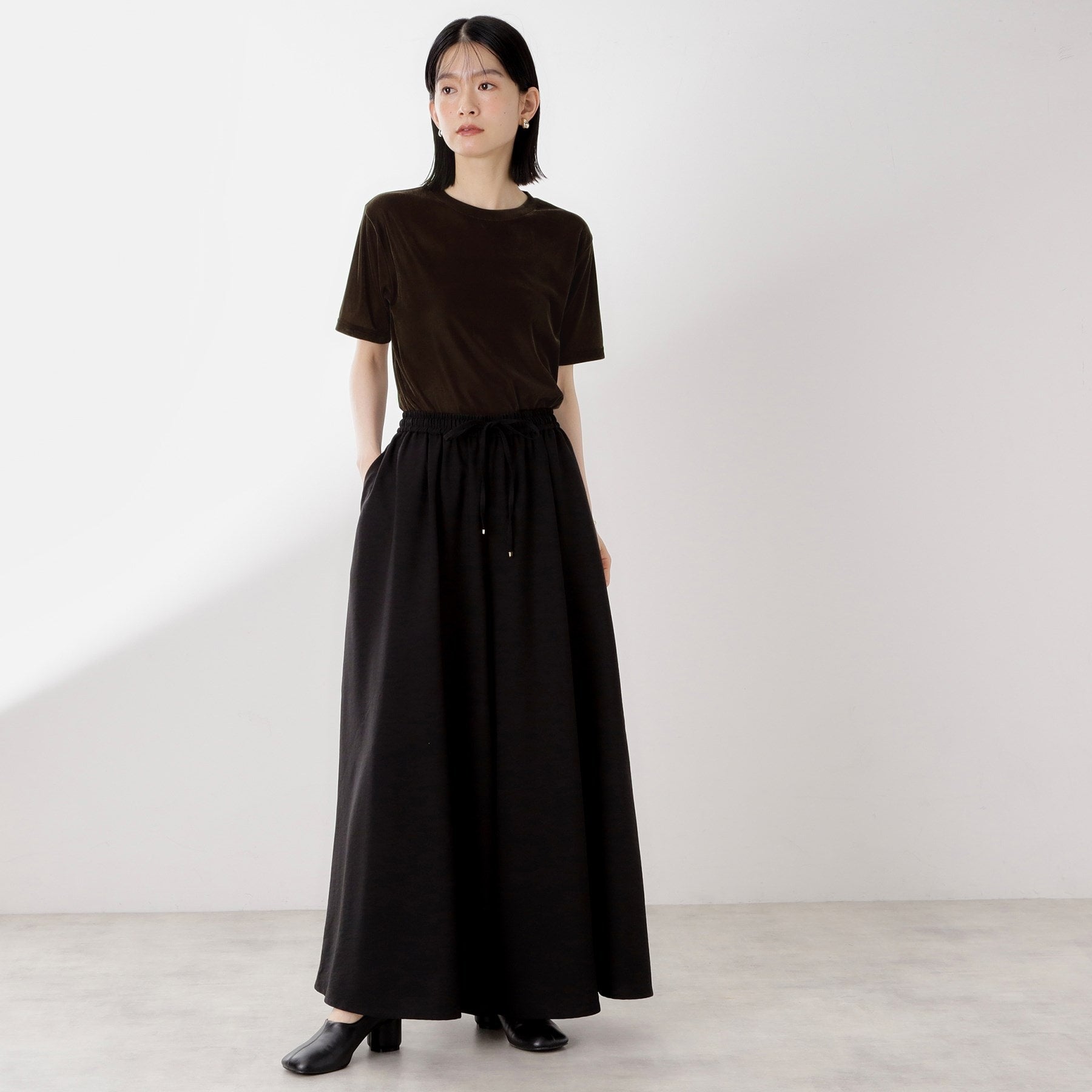 ザ ショップ ティーケー  (ウィメン) THE SHOP TK(Women) シアーベロアTEE （ブラック(019)） ブラック(019)