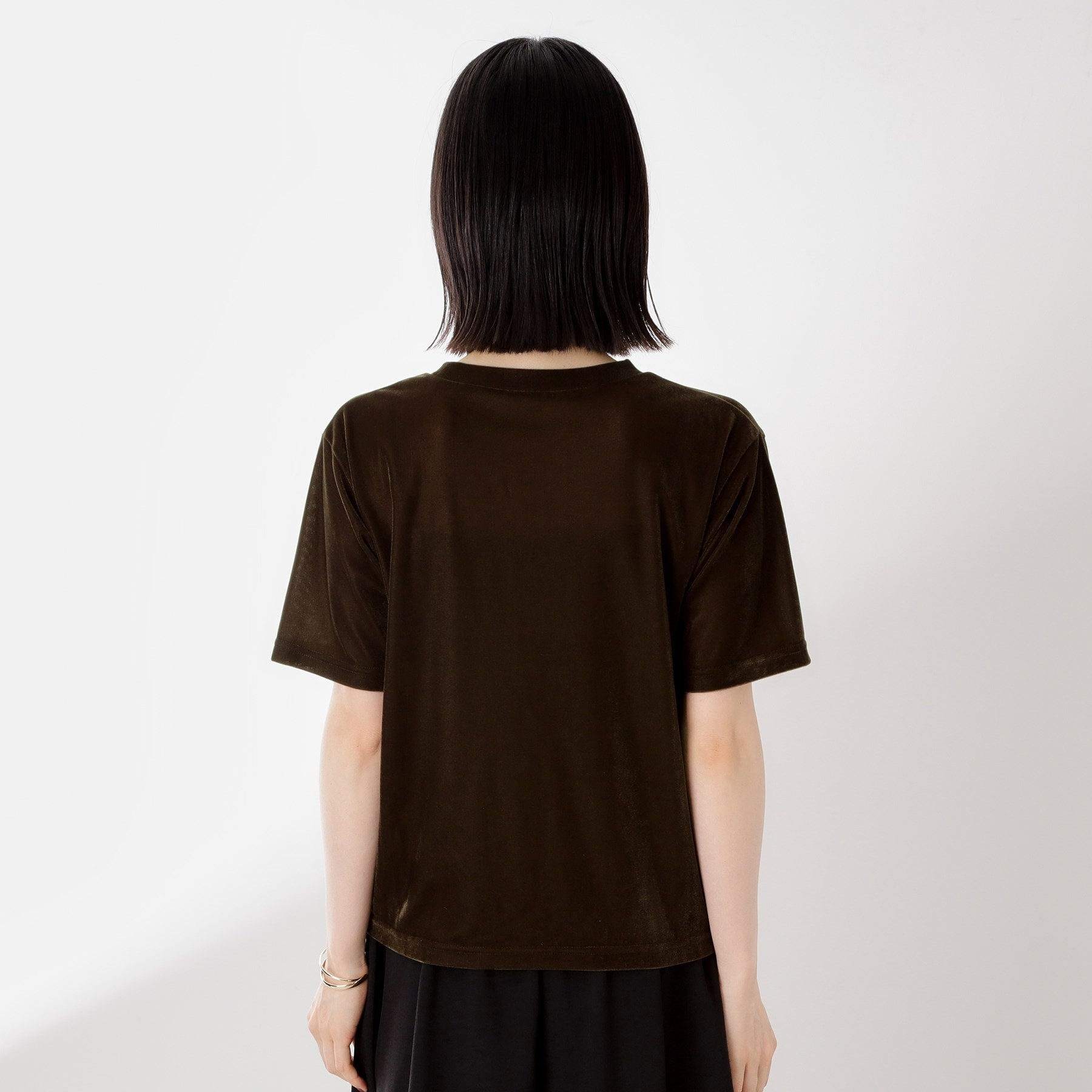 ザ ショップ ティーケー  (ウィメン) THE SHOP TK(Women) シアーベロアTEE （ブラック(019)） ブラック(019)
