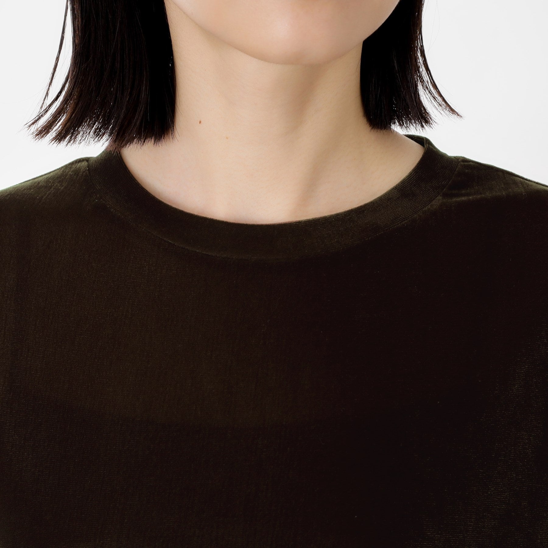 ザ ショップ ティーケー  (ウィメン) THE SHOP TK(Women) シアーベロアTEE （ブラック(019)） ブラック(019)