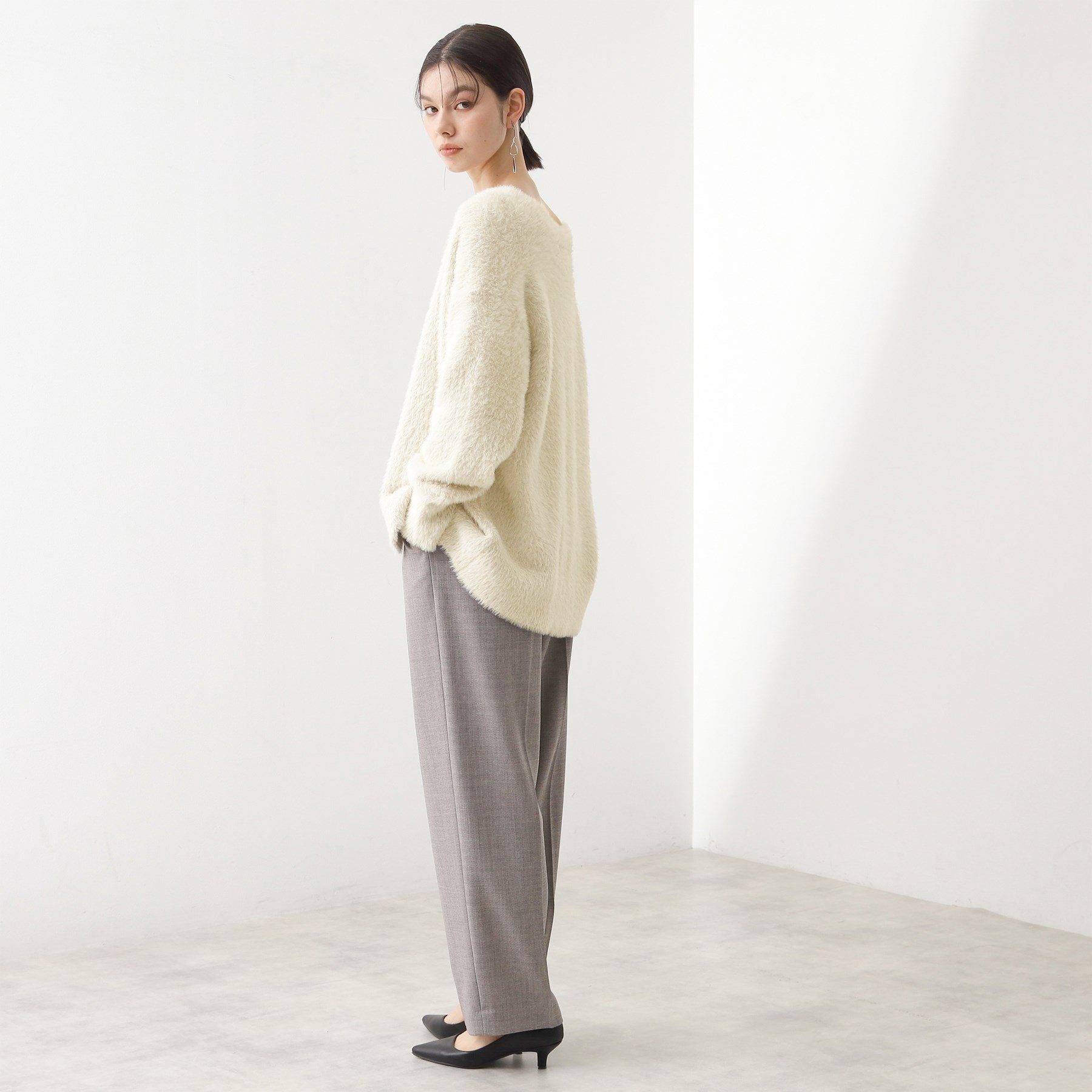 ザ ショップ ティーケー  (ウィメン) THE SHOP TK(Women) フェザーVネックカーデ （オレンジ(067)） オレンジ(067)