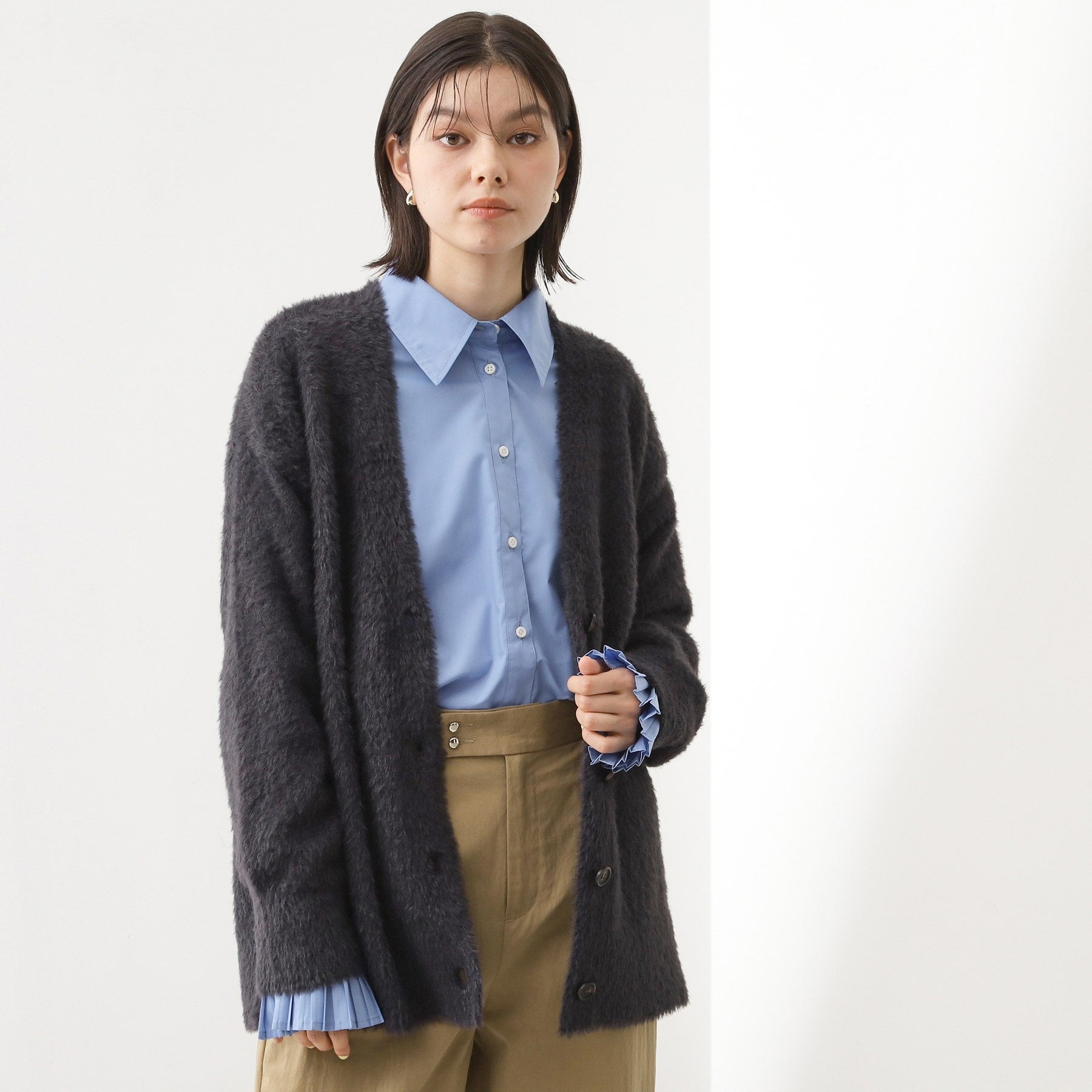 ザ ショップ ティーケー  (ウィメン) THE SHOP TK(Women) フェザーVネックカーデ （オレンジ(067)） オレンジ(067)