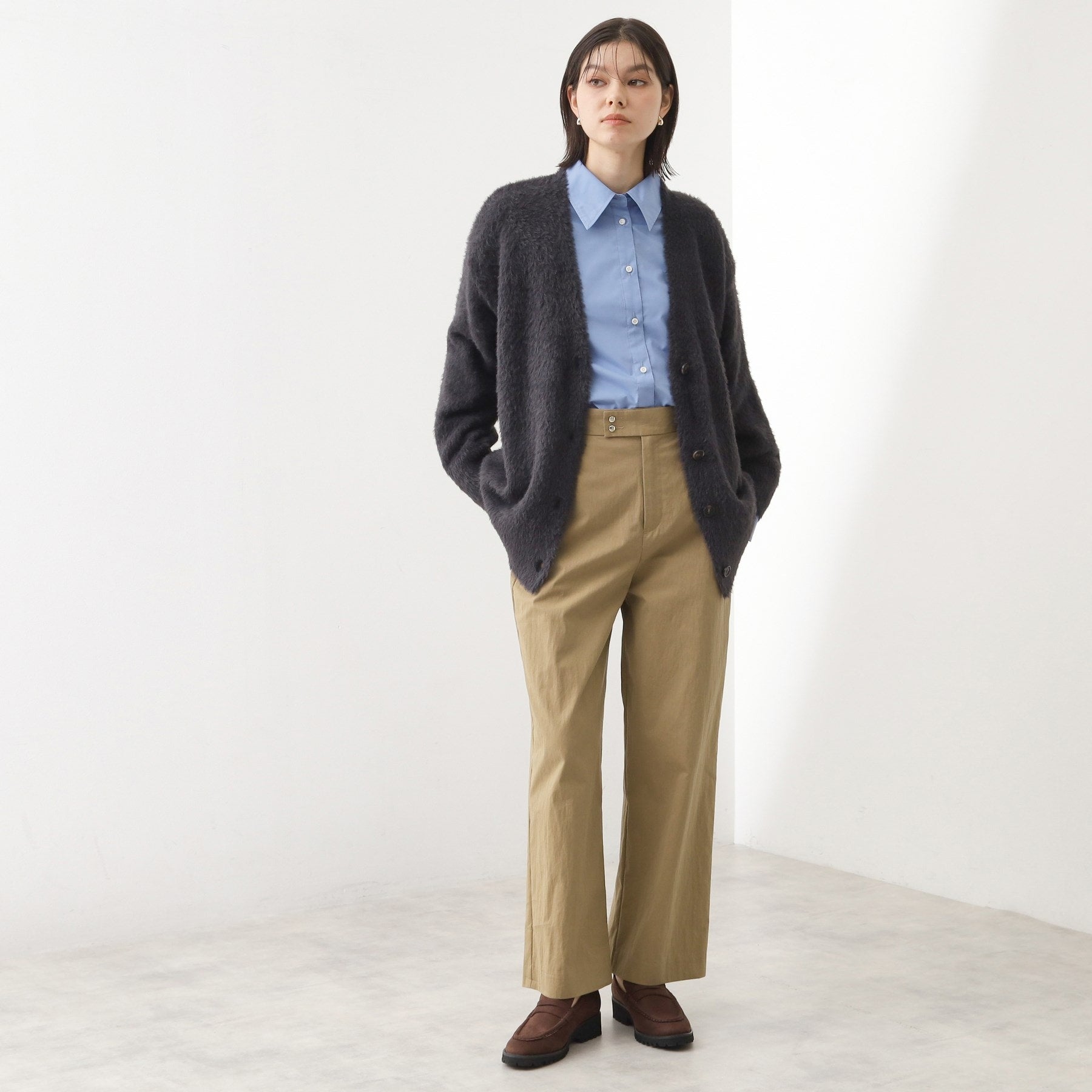 ザ ショップ ティーケー  (ウィメン) THE SHOP TK(Women) フェザーVネックカーデ （オレンジ(067)） オレンジ(067)