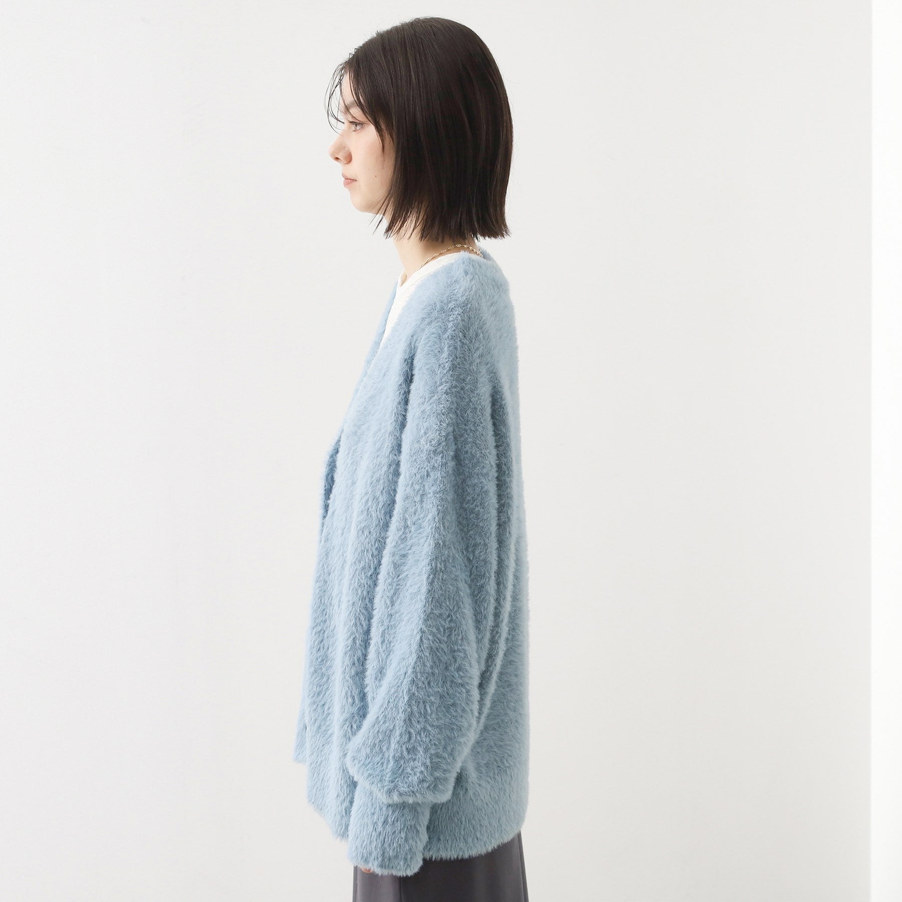 ザ ショップ ティーケー  (ウィメン) THE SHOP TK(Women) フェザーVネックカーデ （オレンジ(067)） オレンジ(067)