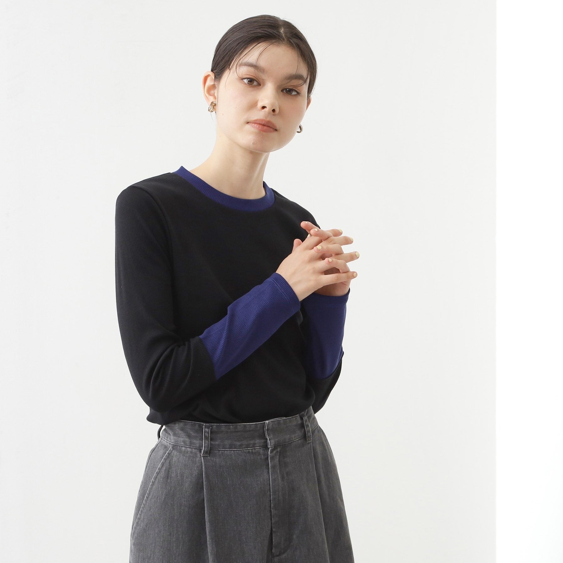 ザ ショップ ティーケー  (ウィメン) THE SHOP TK(Women) バイカラーテレコプルオーバー （グレー(512)） グレー(512)