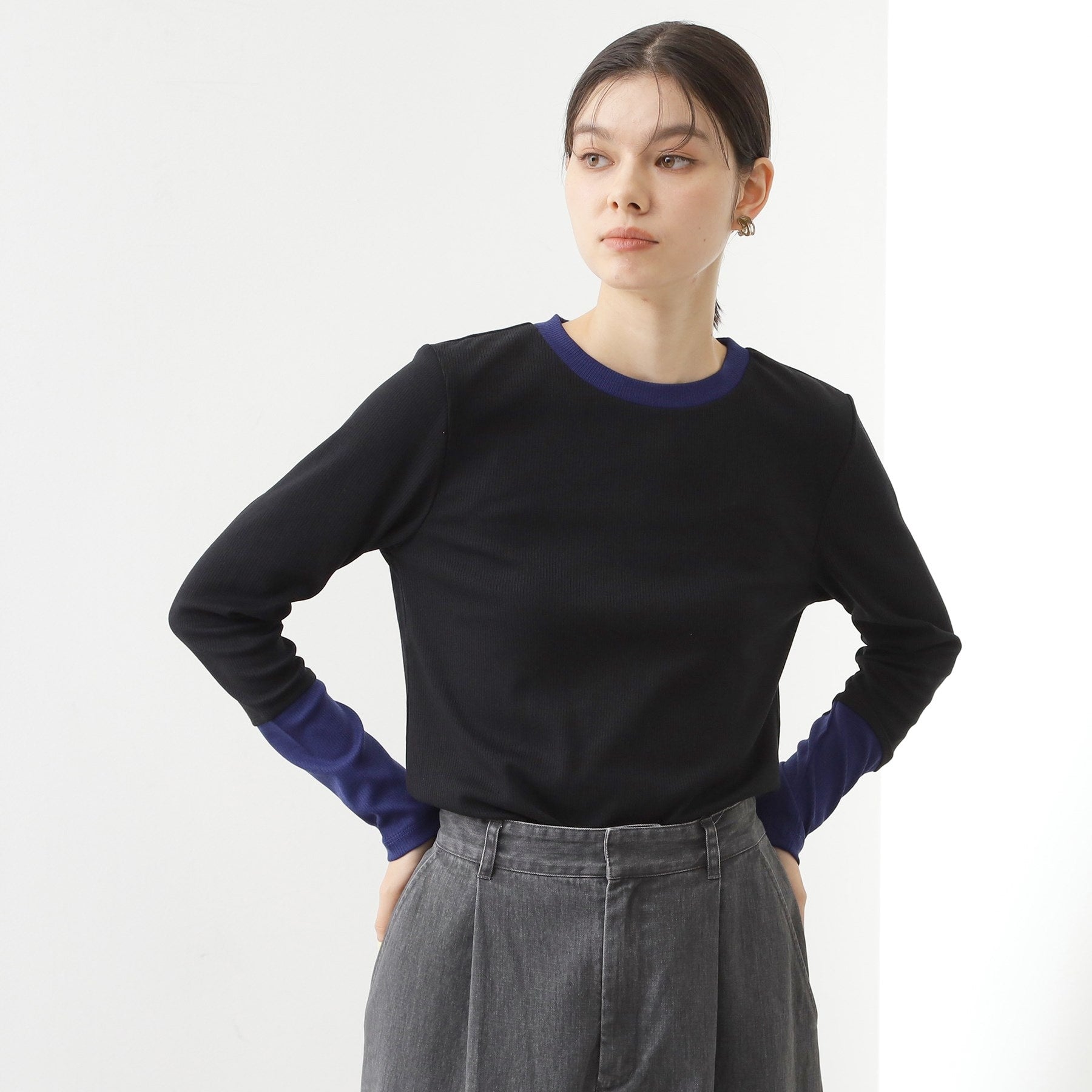 ザ ショップ ティーケー  (ウィメン) THE SHOP TK(Women) バイカラーテレコプルオーバー （グレー(512)） グレー(512)