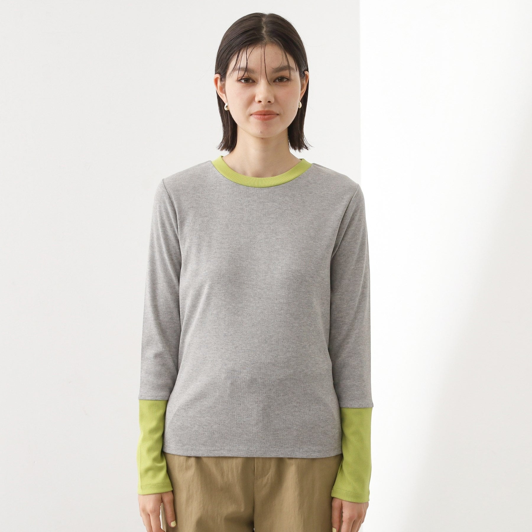 ザ ショップ ティーケー  (ウィメン) THE SHOP TK(Women) バイカラーテレコプルオーバー （グレー(512)） グレー(512)