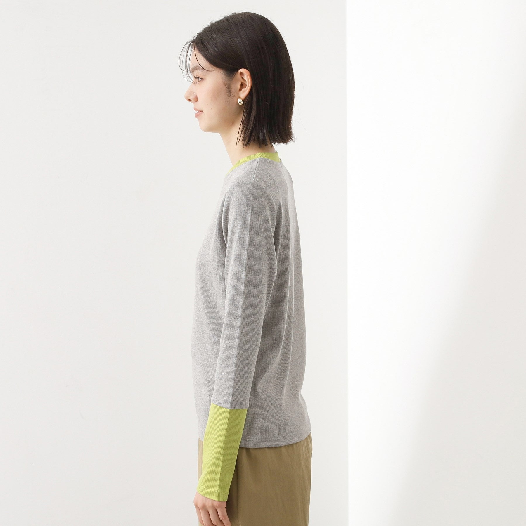 ザ ショップ ティーケー  (ウィメン) THE SHOP TK(Women) バイカラーテレコプルオーバー （グレー(512)） グレー(512)