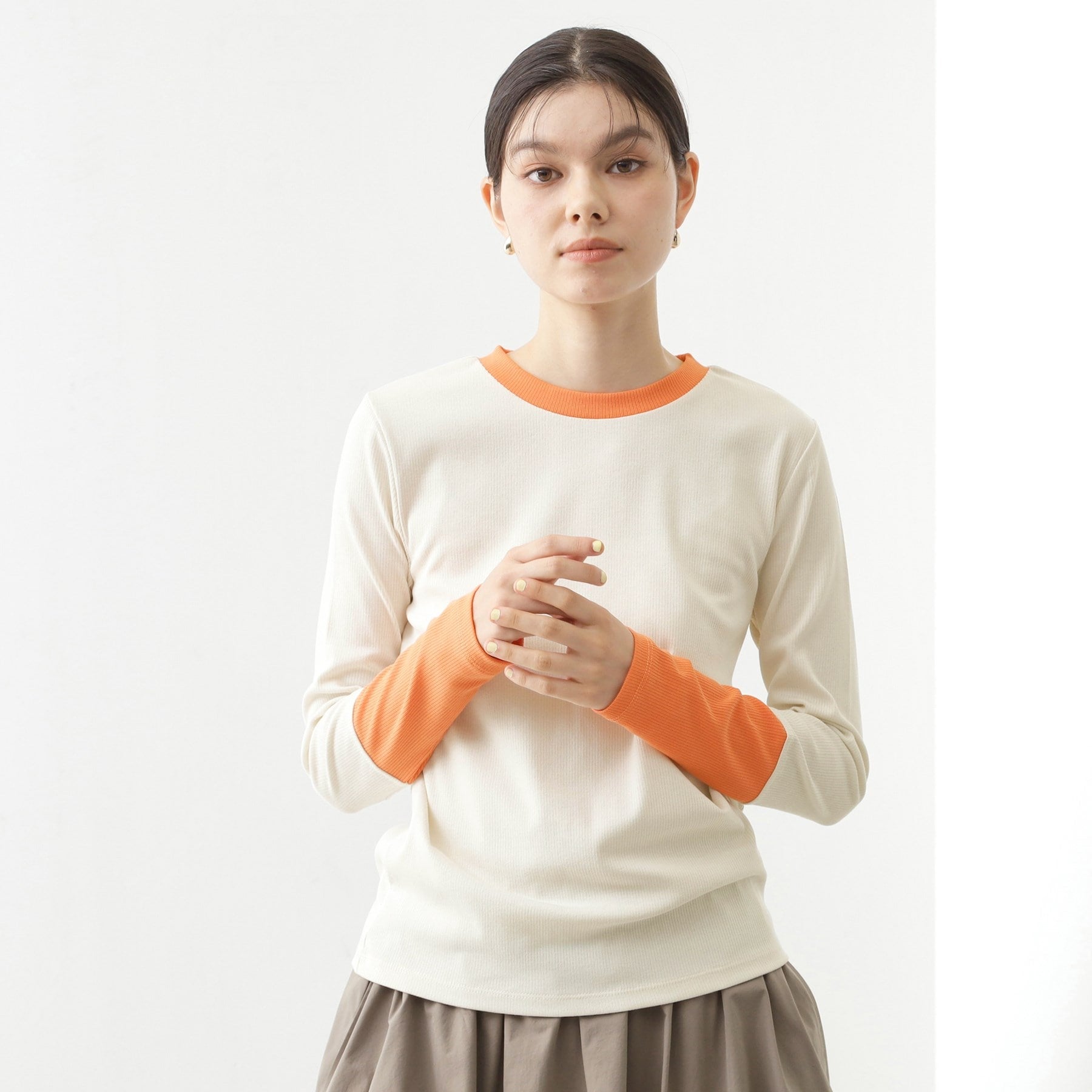 ザ ショップ ティーケー  (ウィメン) THE SHOP TK(Women) バイカラーテレコプルオーバー （アイボリー(504)） アイボリー(504)