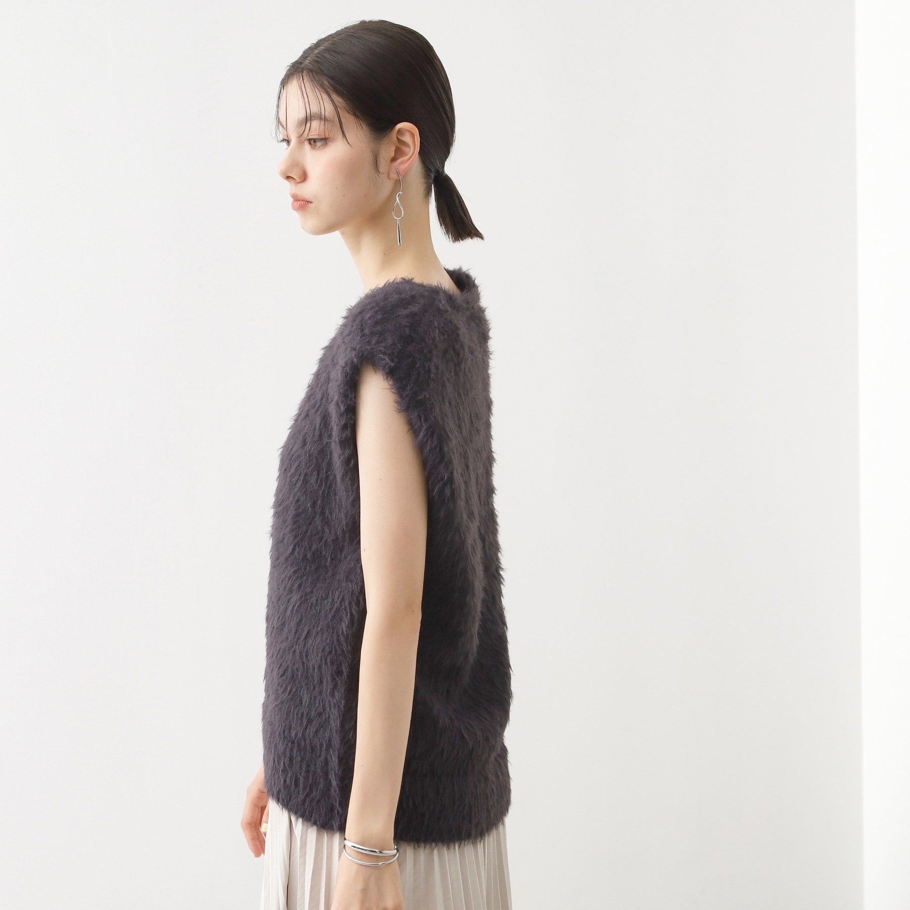 ザ ショップ ティーケー  (ウィメン) THE SHOP TK(Women) 起毛フェザーVNベスト （モカブラウン(042)） モカブラウン(042)