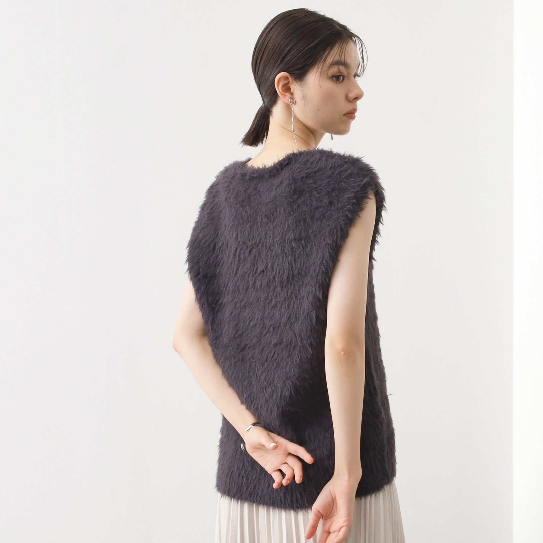 ザ ショップ ティーケー  (ウィメン) THE SHOP TK(Women) 起毛フェザーVNベスト （モカブラウン(042)） モカブラウン(042)