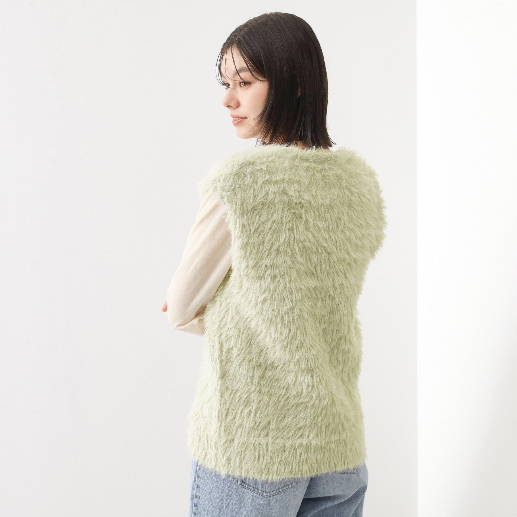 ザ ショップ ティーケー  (ウィメン) THE SHOP TK(Women) 起毛フェザーVNベスト （モカブラウン(042)） モカブラウン(042)