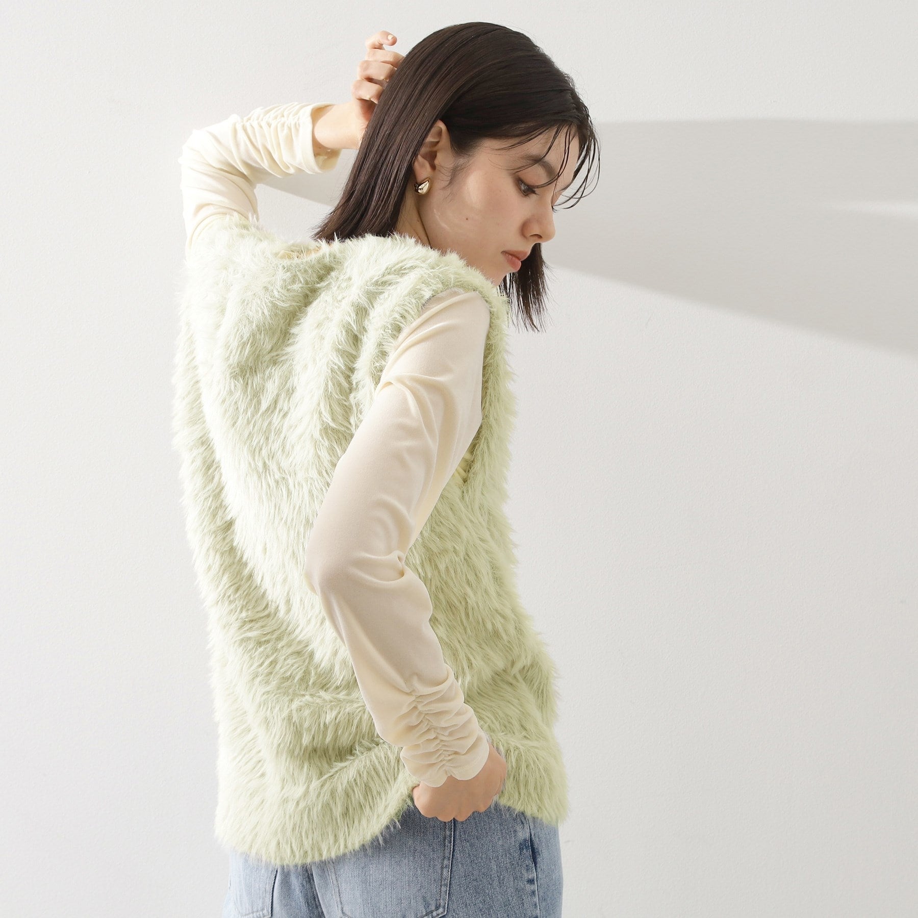 ザ ショップ ティーケー  (ウィメン) THE SHOP TK(Women) 起毛フェザーVNベスト （モカブラウン(042)） モカブラウン(042)