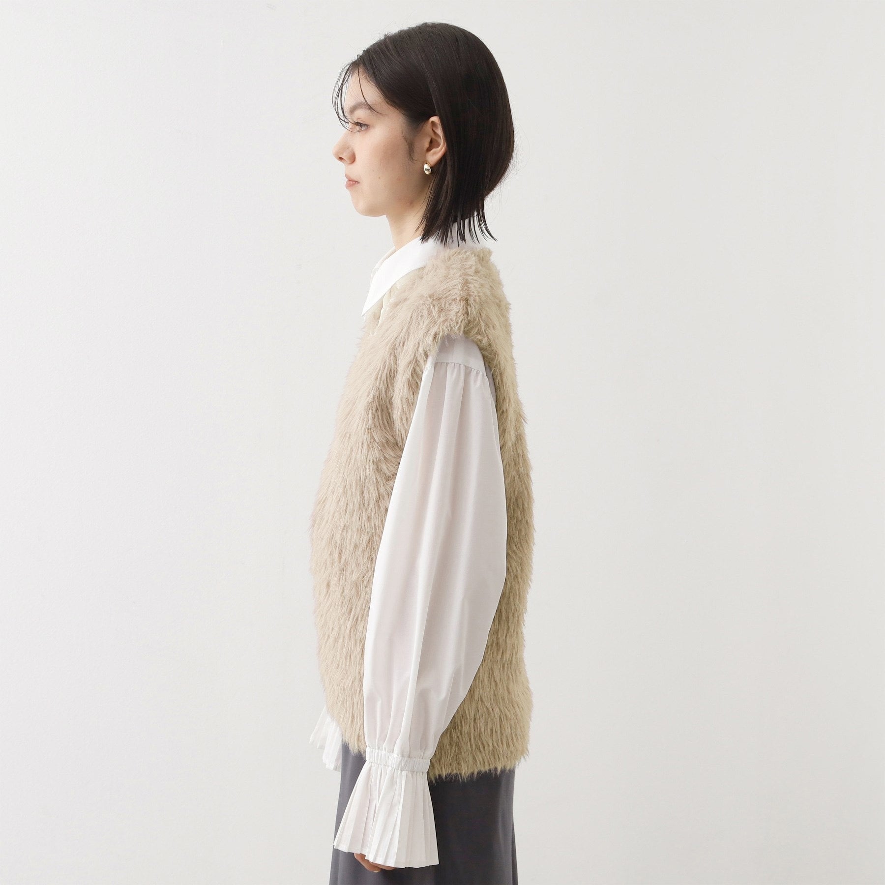 ザ ショップ ティーケー  (ウィメン) THE SHOP TK(Women) 起毛フェザーVNベスト （モカブラウン(042)） モカブラウン(042)