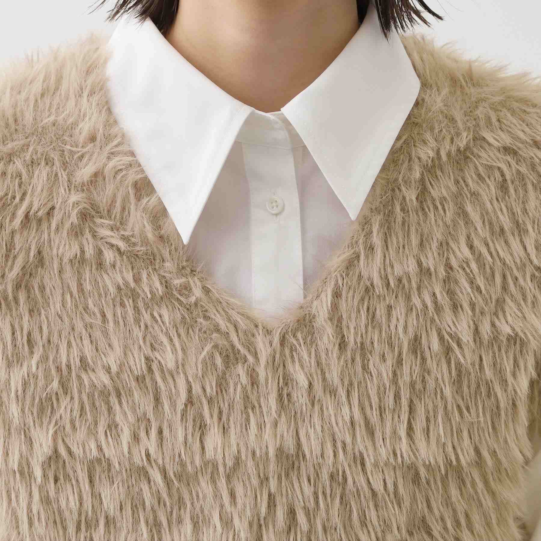 ザ ショップ ティーケー  (ウィメン) THE SHOP TK(Women) 起毛フェザーVNベスト （モカブラウン(042)） モカブラウン(042)