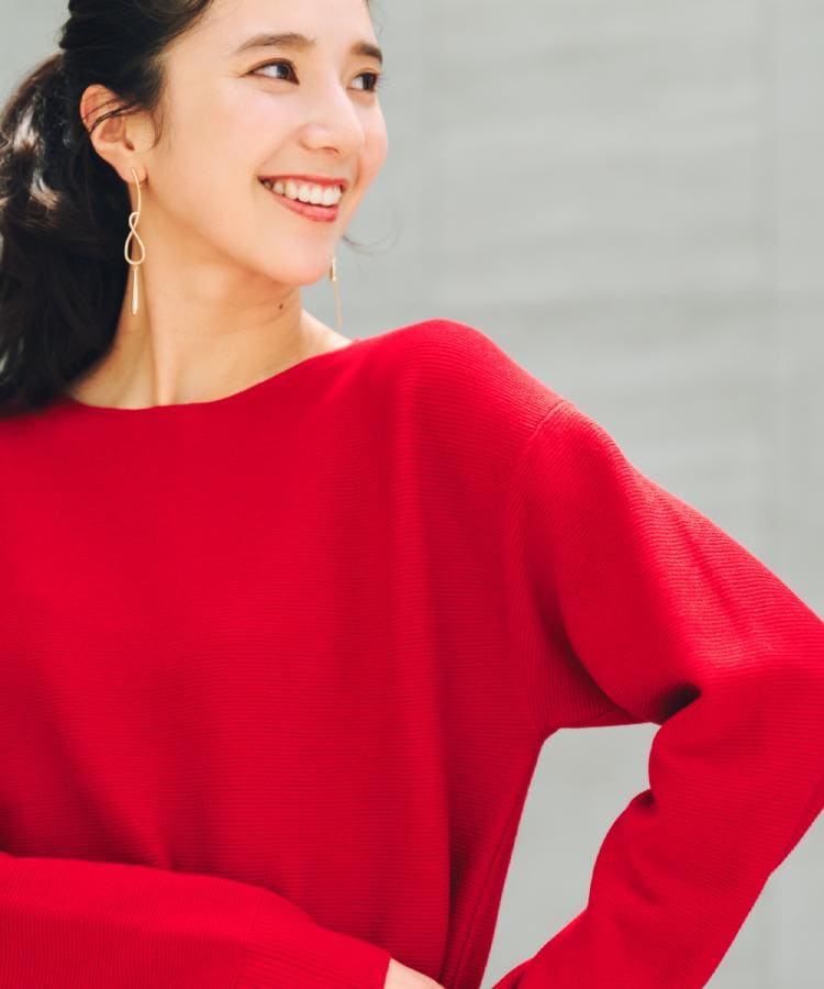 ザ ショップ ティーケー  (ウィメン) THE SHOP TK(Women) 【洗える】毛玉になりにくい蓄熱ガーターニット （スミクロ(018)） スミクロ(018)