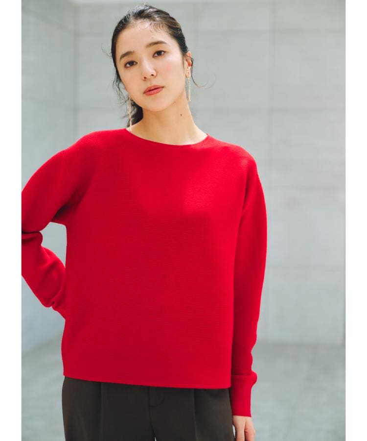 ザ ショップ ティーケー  (ウィメン) THE SHOP TK(Women) 【洗える】毛玉になりにくい蓄熱ガーターニット （スミクロ(018)） スミクロ(018)