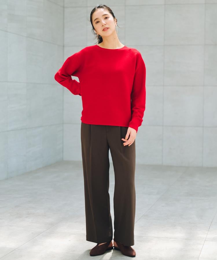 ザ ショップ ティーケー  (ウィメン) THE SHOP TK(Women) 【洗える】毛玉になりにくい蓄熱ガーターニット （スミクロ(018)） スミクロ(018)