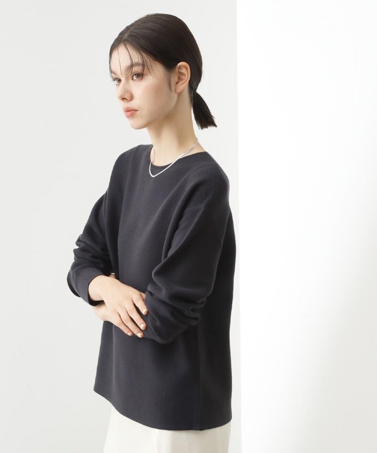 ザ ショップ ティーケー  (ウィメン) THE SHOP TK(Women) 【洗える】毛玉になりにくい蓄熱ガーターニット （スミクロ(018)） スミクロ(018)