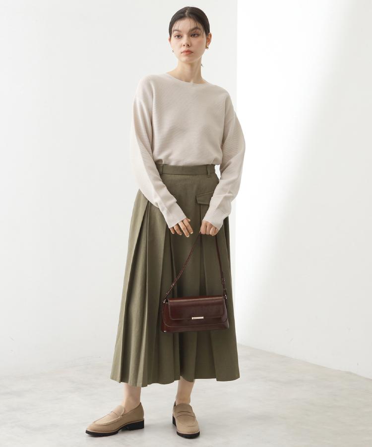 ザ ショップ ティーケー  (ウィメン) THE SHOP TK(Women) 【洗える】毛玉になりにくい蓄熱ガーターニット （スミクロ(018)） スミクロ(018)