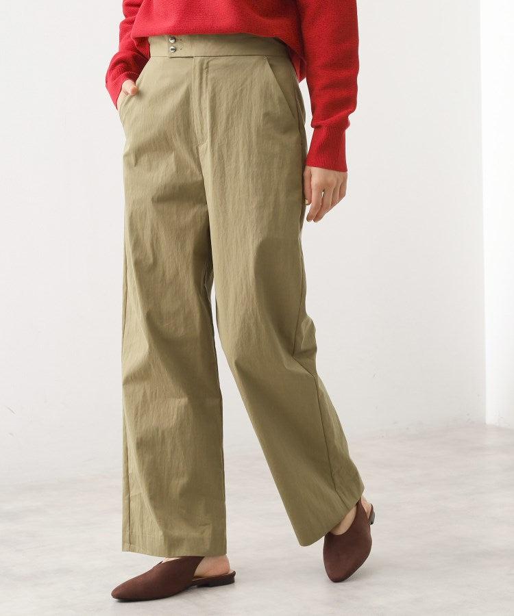 ザ ショップ ティーケー  (ウィメン) THE SHOP TK(Women) コットンナイロンデザイン釦パンツ （ピンクベージュ(053)） ピンクベージュ(053)