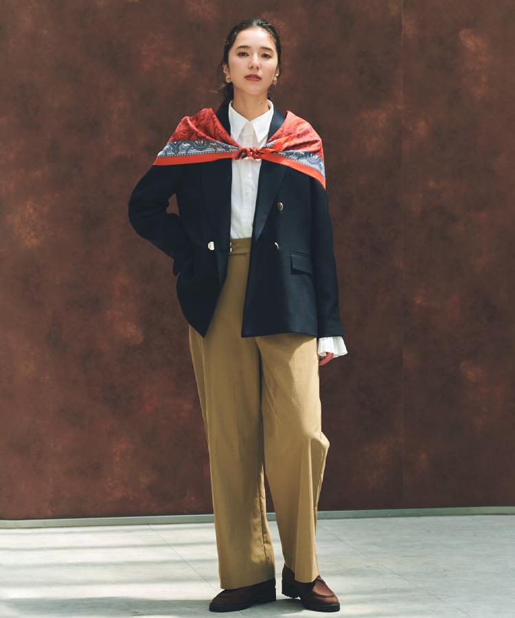 ザ ショップ ティーケー  (ウィメン) THE SHOP TK(Women) コットンナイロンデザイン釦パンツ （ピンクベージュ(053)） ピンクベージュ(053)