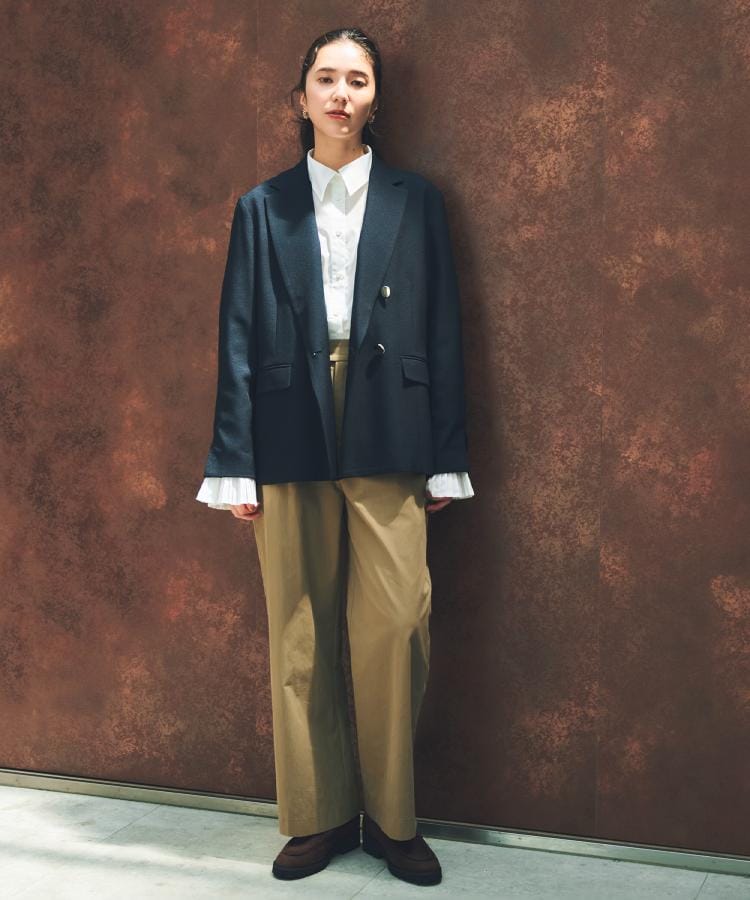 ザ ショップ ティーケー  (ウィメン) THE SHOP TK(Women) コットンナイロンデザイン釦パンツ （ピンクベージュ(053)） ピンクベージュ(053)