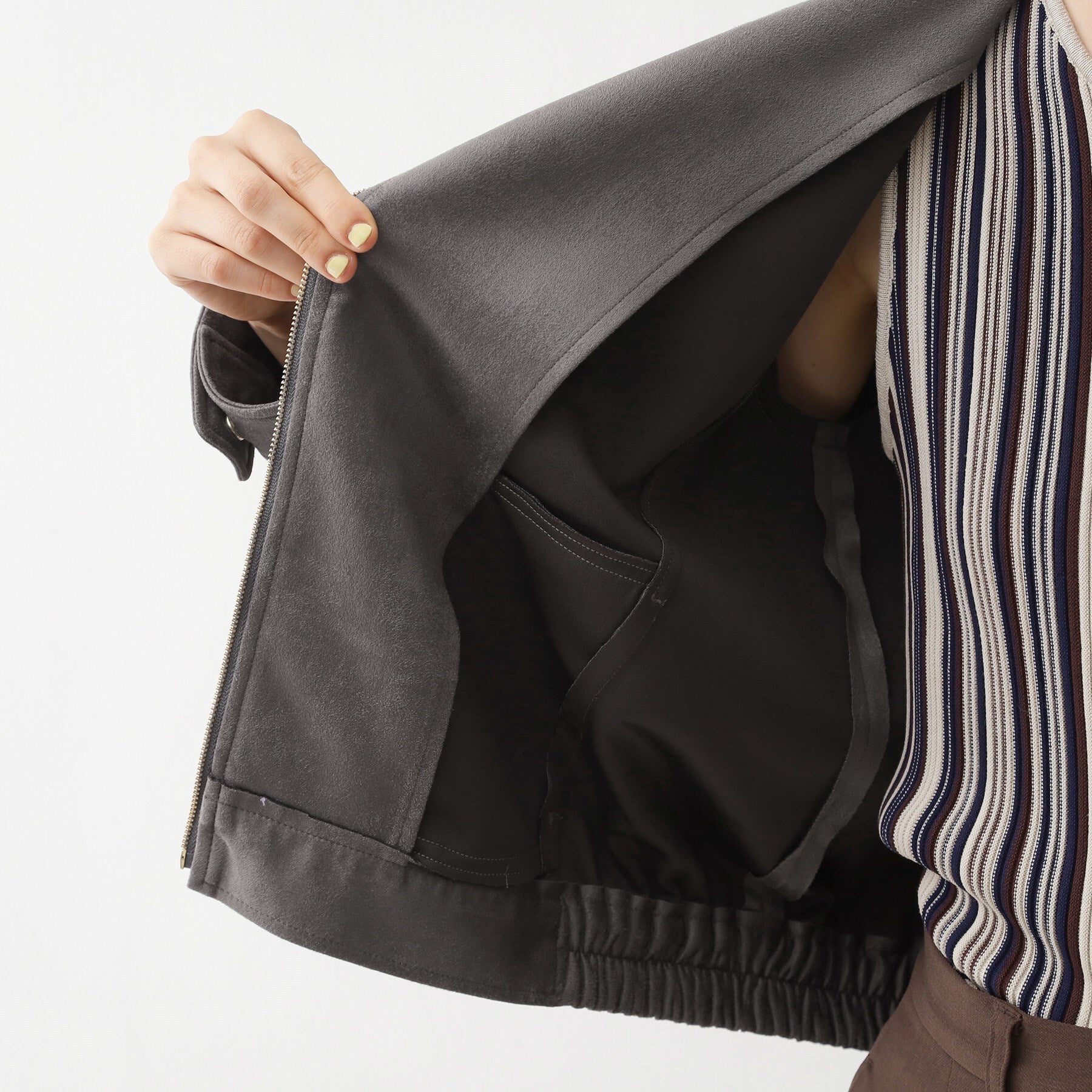 ザ ショップ ティーケー  (ウィメン) THE SHOP TK(Women) カットスエード調ライダース （スミクロ(018)） スミクロ(018)