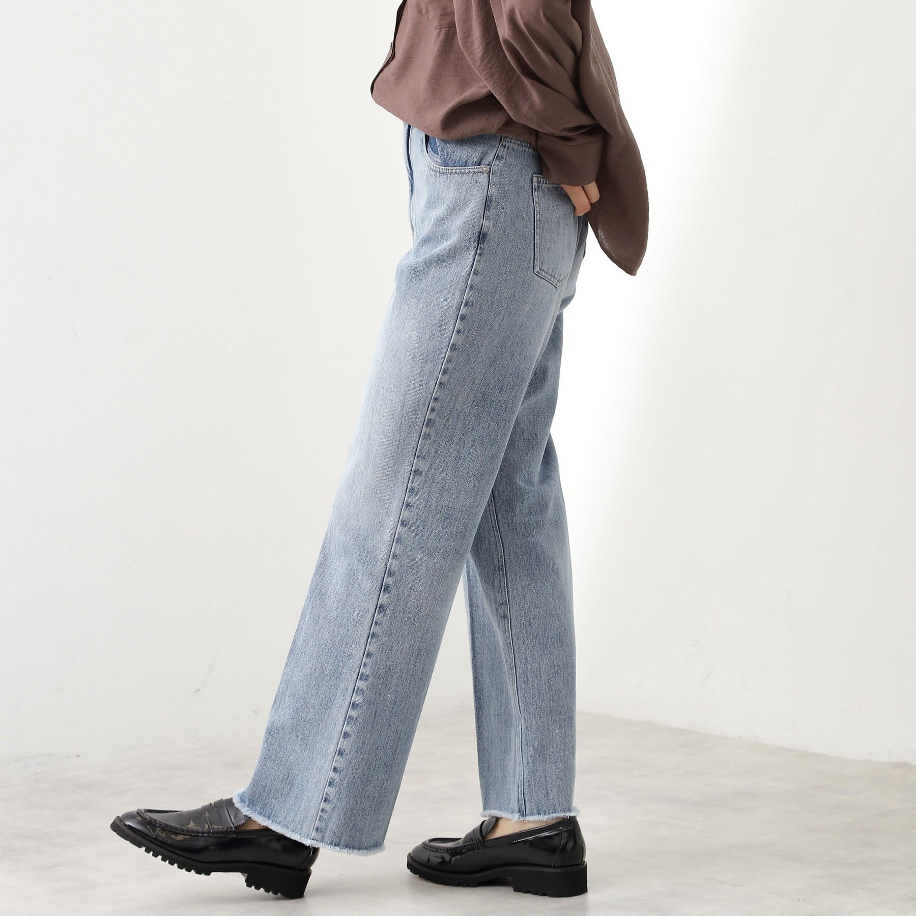 ザ ショップ ティーケー  (ウィメン) THE SHOP TK(Women) デニムフレアパンツ （ネイビー(094)） ネイビー(094)