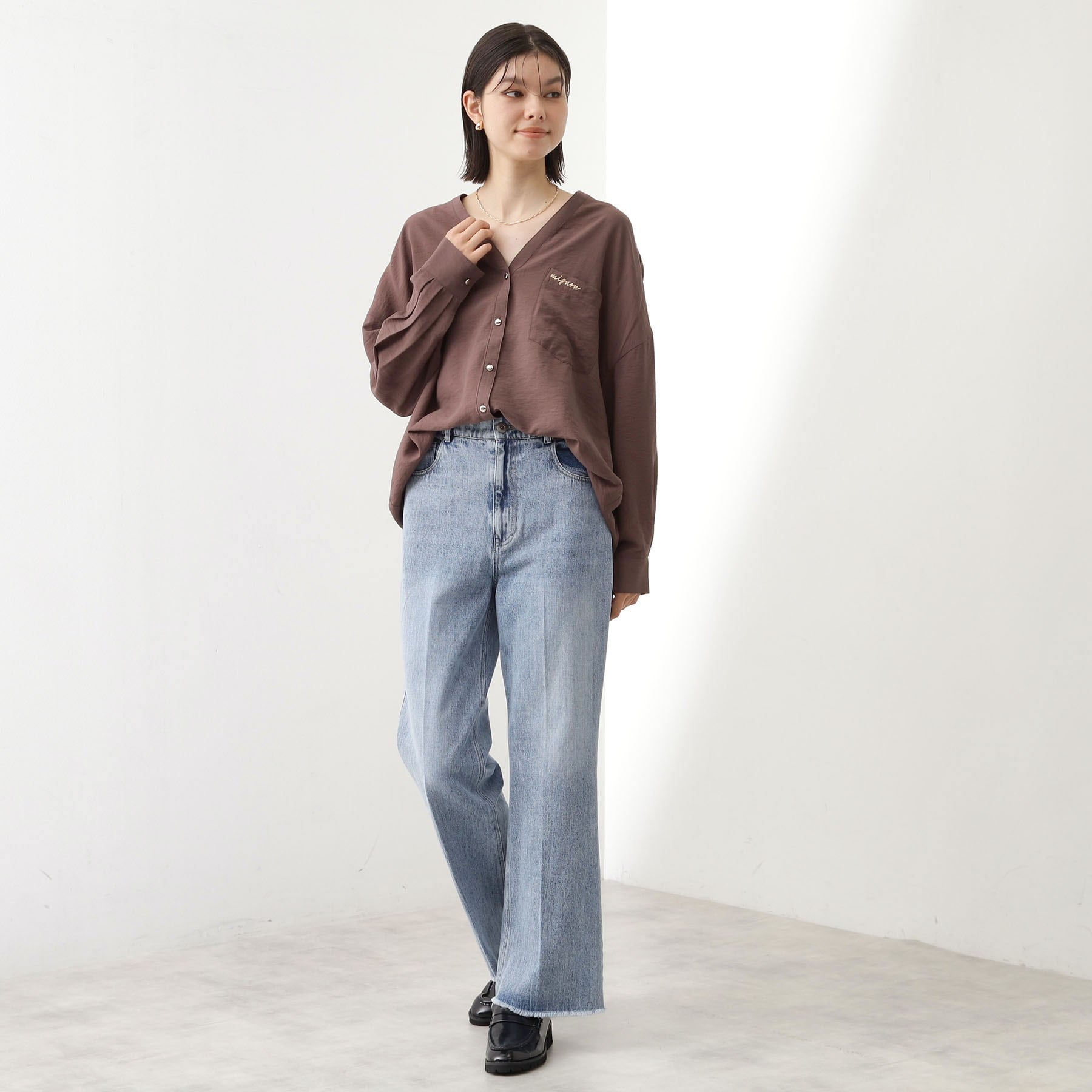 ザ ショップ ティーケー  (ウィメン) THE SHOP TK(Women) デニムフレアパンツ （ネイビー(094)） ネイビー(094)