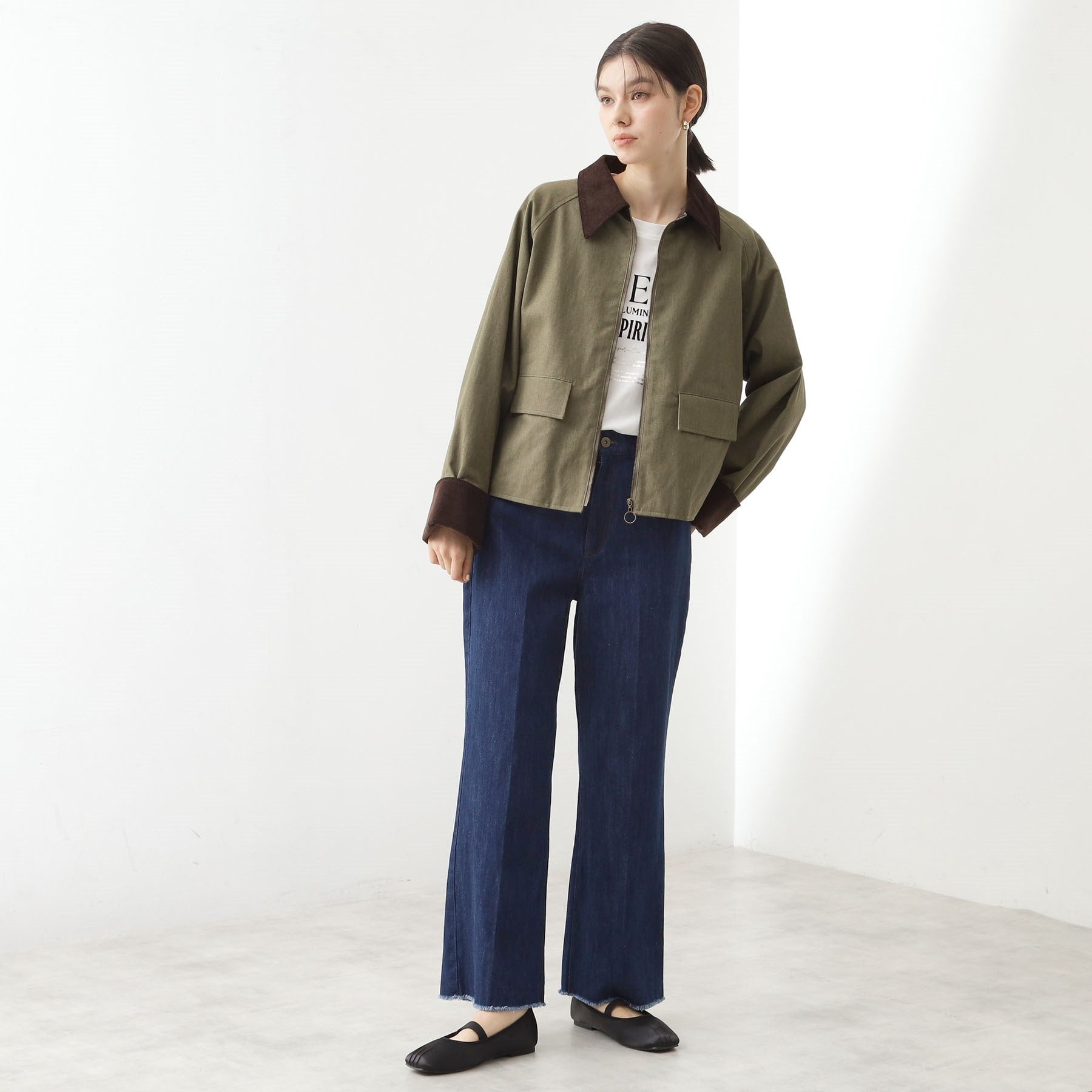 ザ ショップ ティーケー  (ウィメン) THE SHOP TK(Women) デニムフレアパンツ （ネイビー(094)） ネイビー(094)