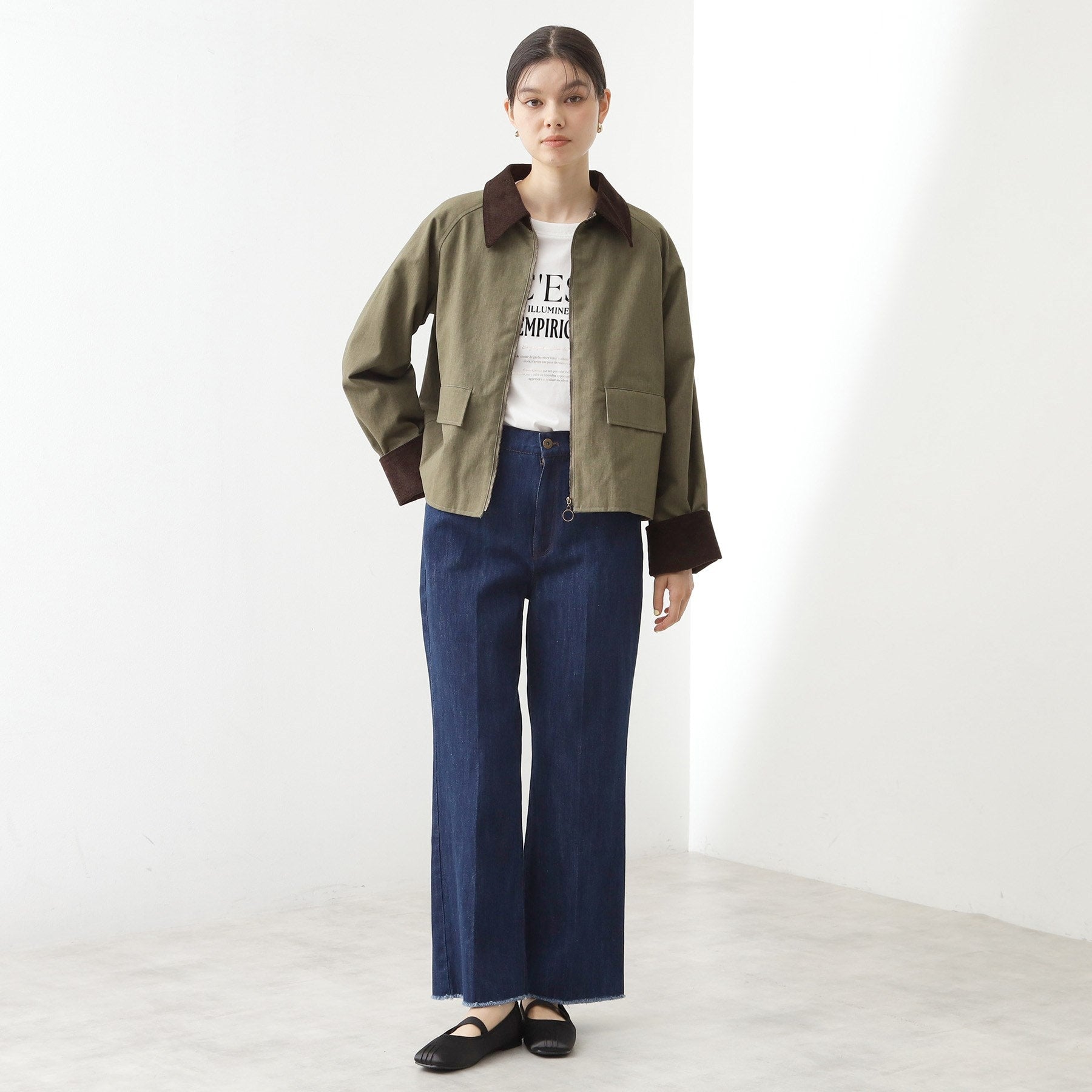 ザ ショップ ティーケー  (ウィメン) THE SHOP TK(Women) デニムフレアパンツ （ネイビー(094)） ネイビー(094)