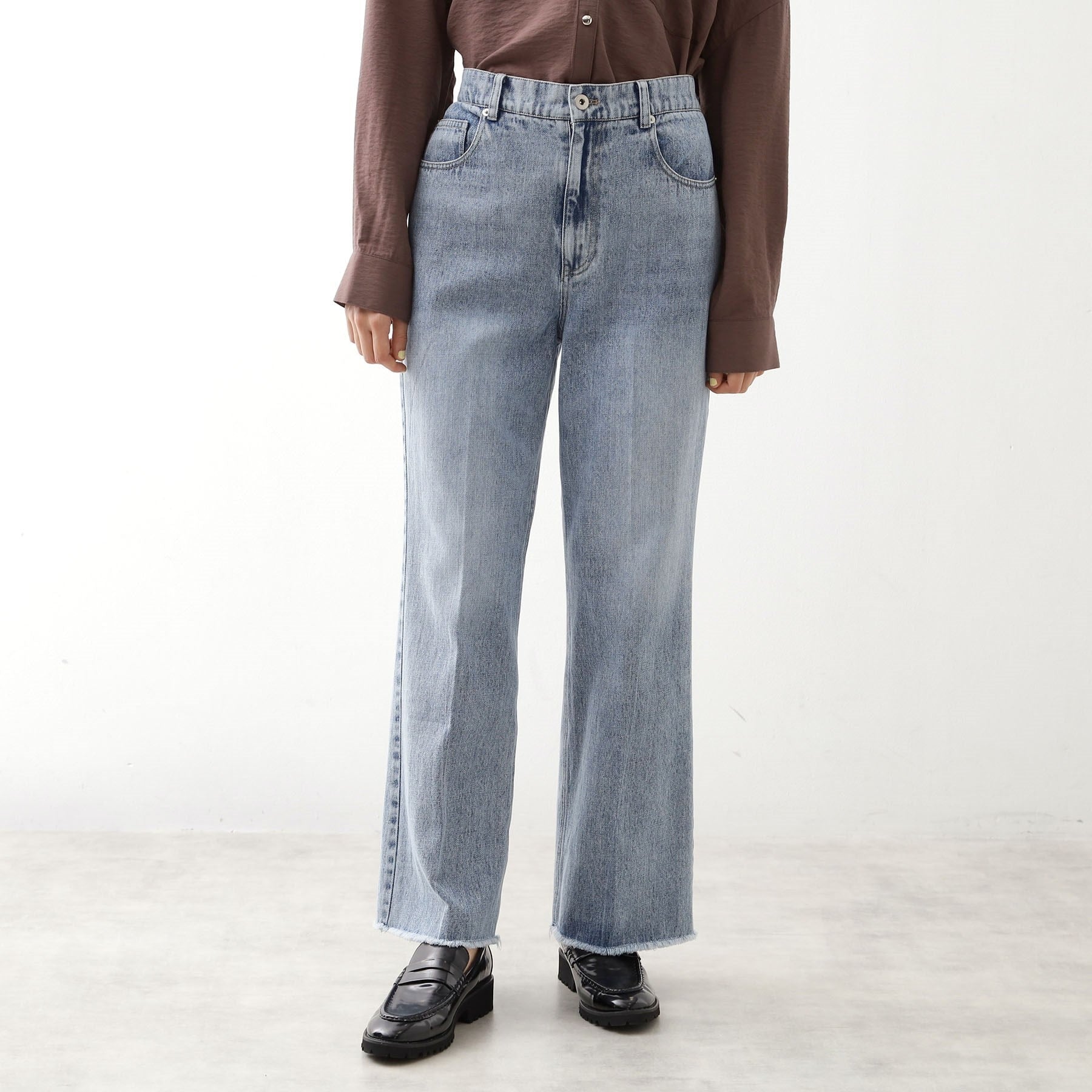 ザ ショップ ティーケー  (ウィメン) THE SHOP TK(Women) デニムフレアパンツ （ネイビー(094)） ネイビー(094)