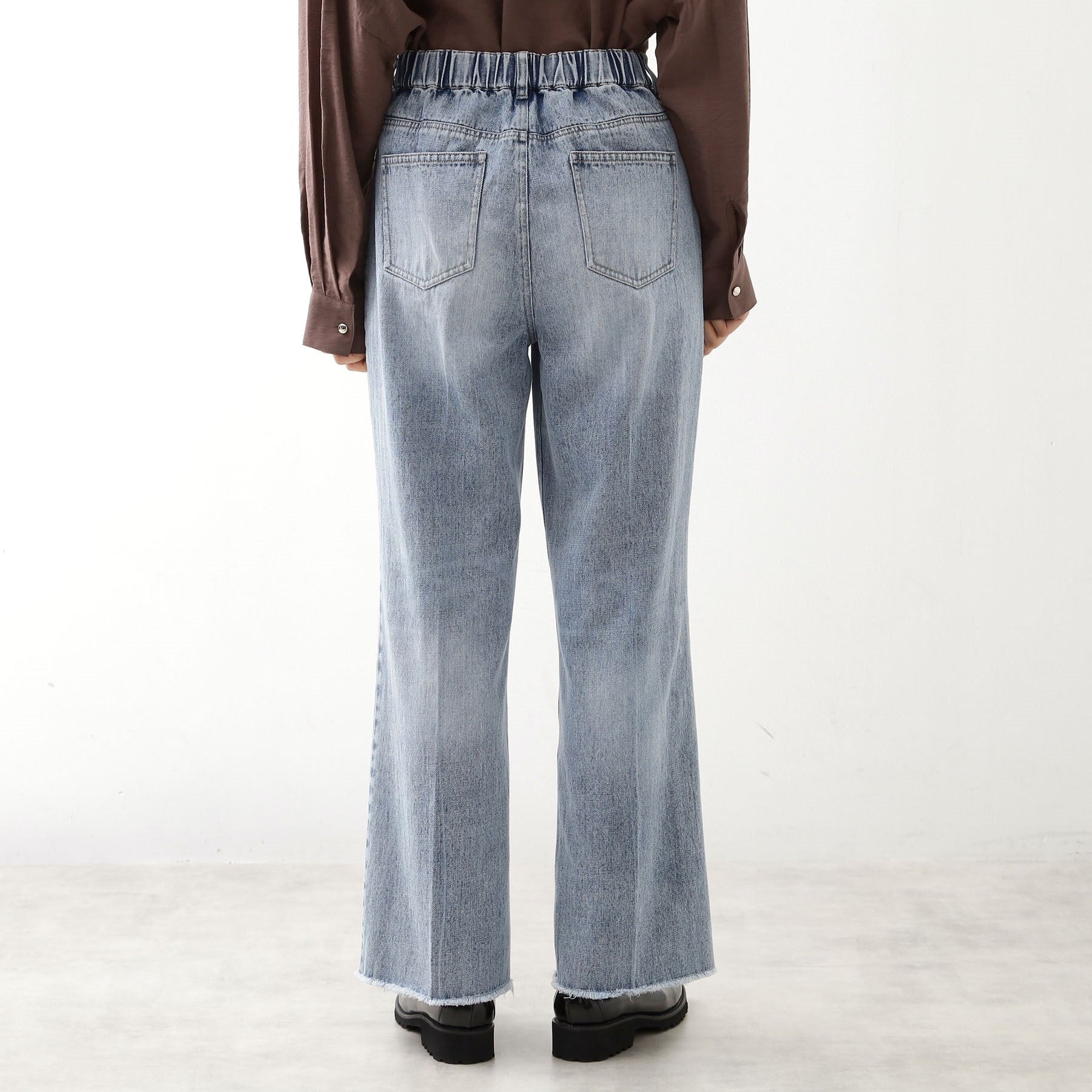 ザ ショップ ティーケー  (ウィメン) THE SHOP TK(Women) デニムフレアパンツ （ネイビー(094)） ネイビー(094)