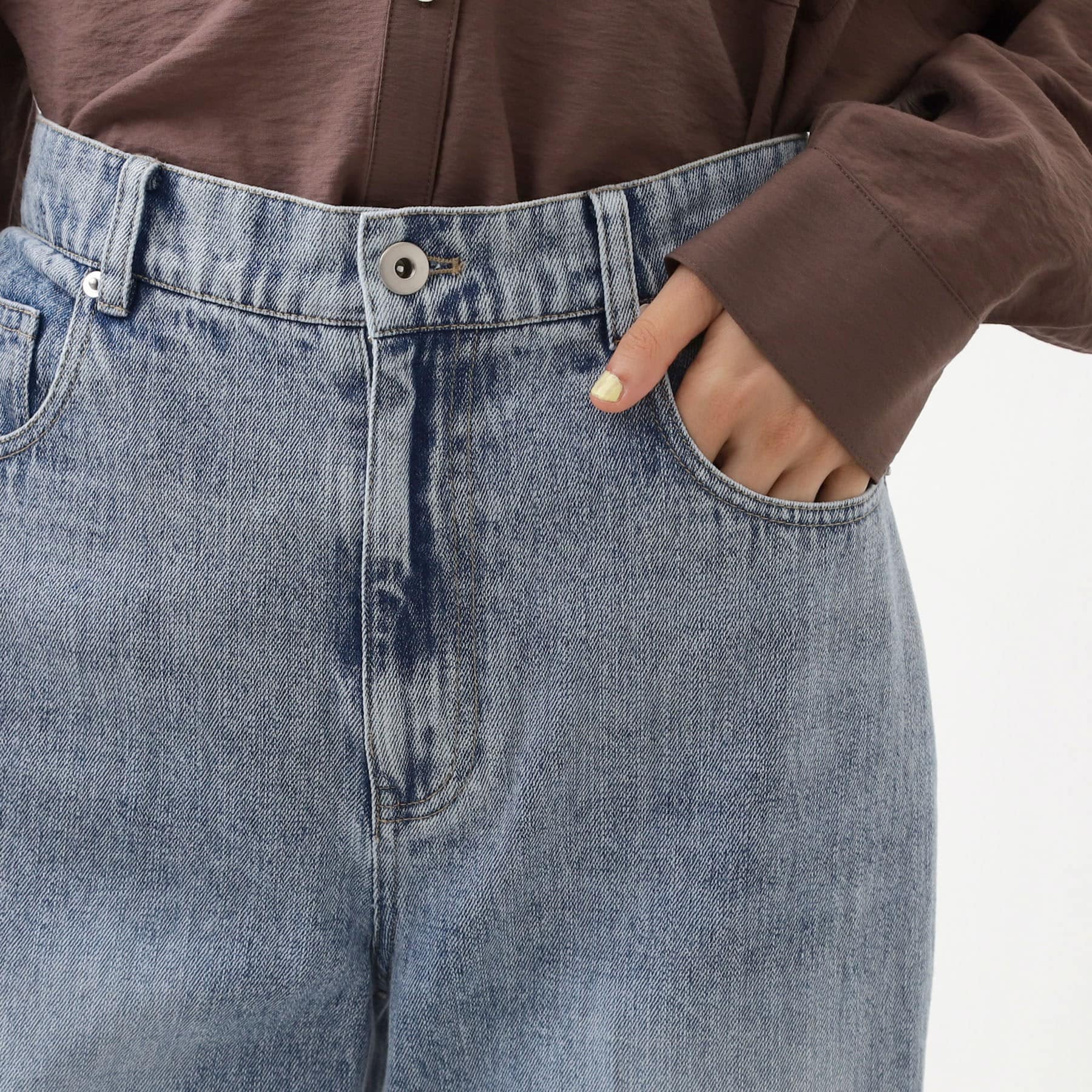 ザ ショップ ティーケー  (ウィメン) THE SHOP TK(Women) デニムフレアパンツ （ネイビー(094)） ネイビー(094)