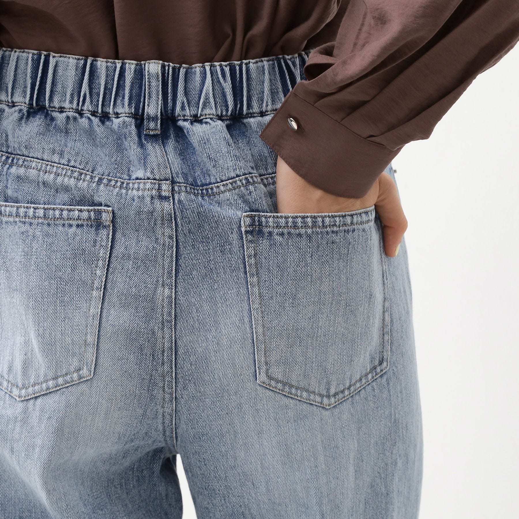 ザ ショップ ティーケー  (ウィメン) THE SHOP TK(Women) デニムフレアパンツ （ネイビー(094)） ネイビー(094)