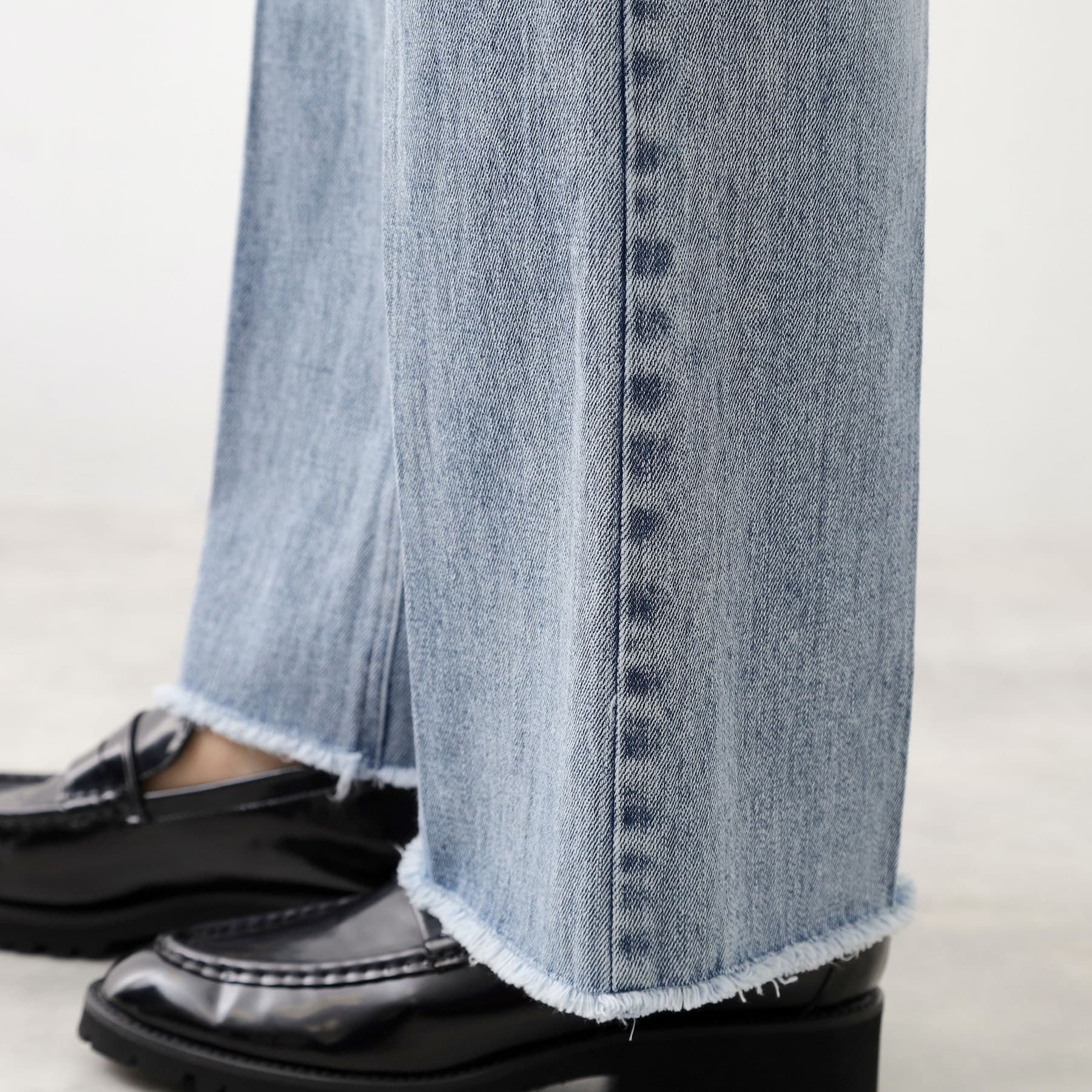 ザ ショップ ティーケー  (ウィメン) THE SHOP TK(Women) デニムフレアパンツ （ネイビー(094)） ネイビー(094)