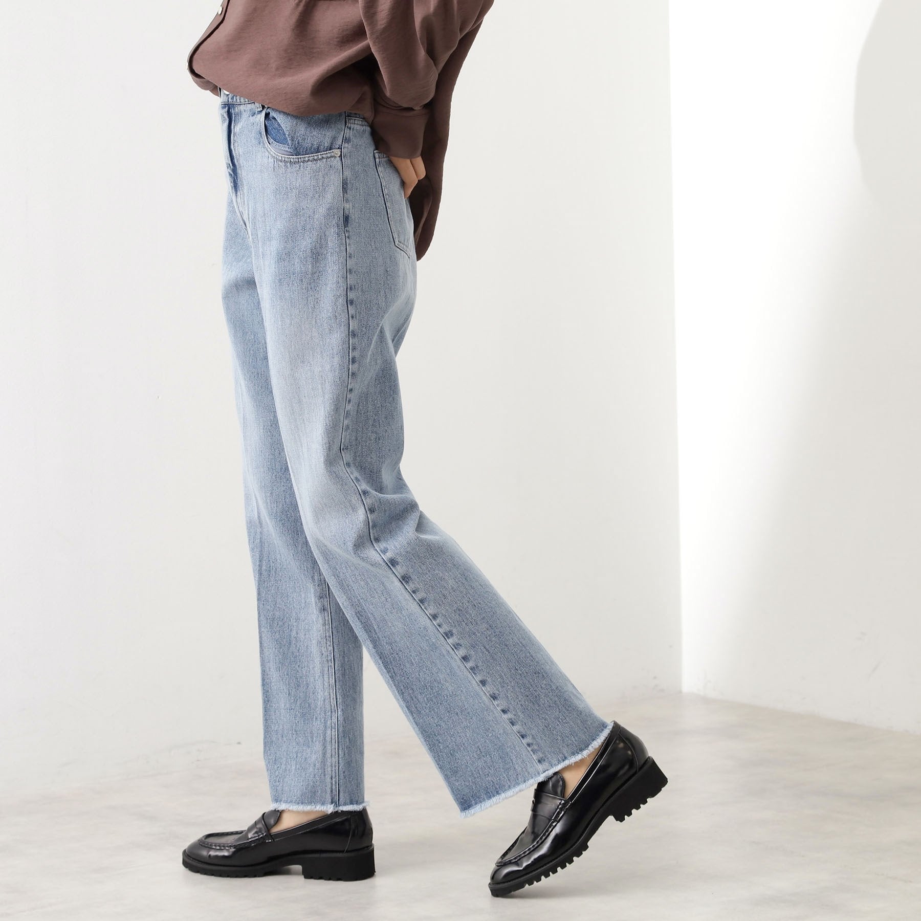 ザ ショップ ティーケー  (ウィメン) THE SHOP TK(Women) デニムフレアパンツ （ネイビー(094)） ネイビー(094)
