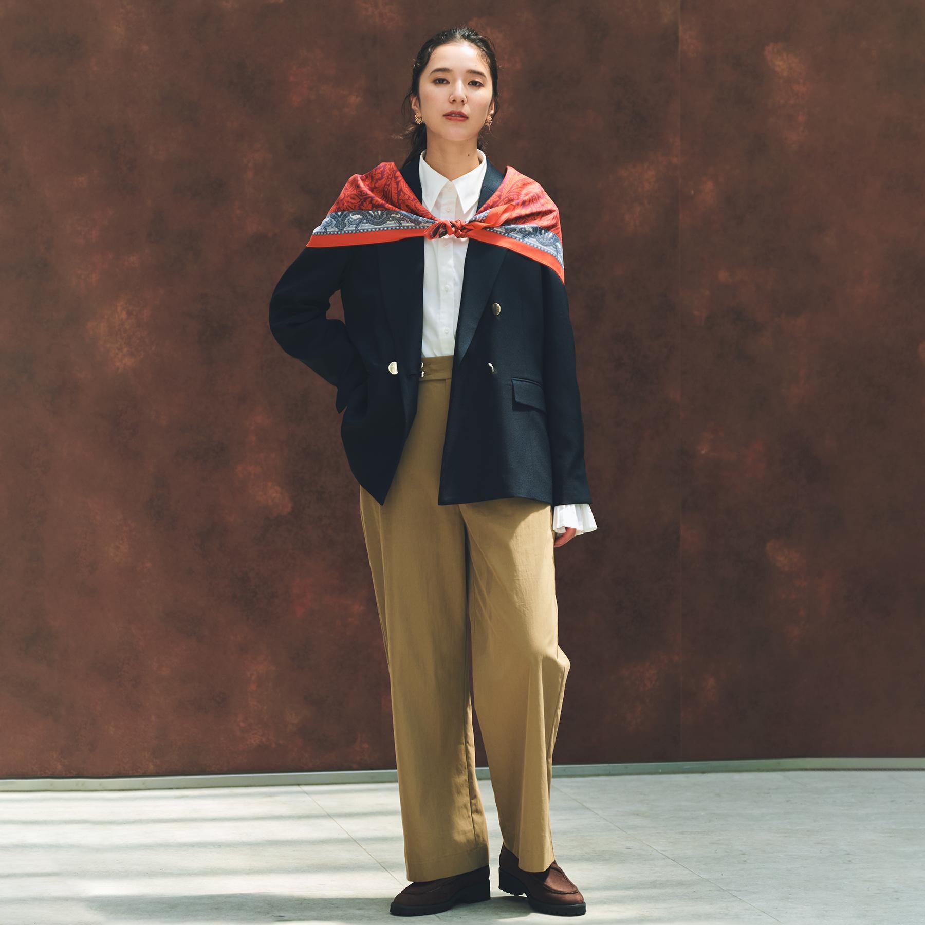 ザ ショップ ティーケー  (ウィメン) THE SHOP TK(Women) コットンナイロンデザイン釦パンツ （スミクロ(018)） スミクロ(018)
