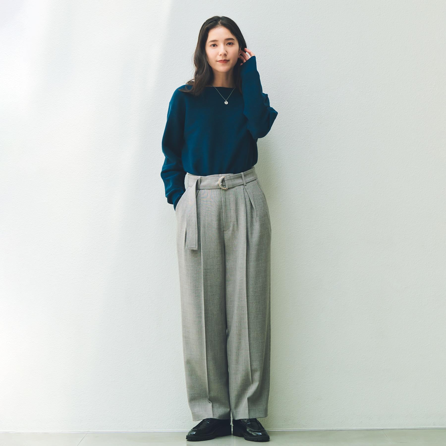 ザ ショップ ティーケー  (ウィメン) THE SHOP TK(Women) 【S-XLサイズ/WEB限定カラー】選べる7色ガーターニット/毛玉になりにくい/体型カバー/洗濯機OK/蓄熱性 （ブルー(091)） ブルー(091)