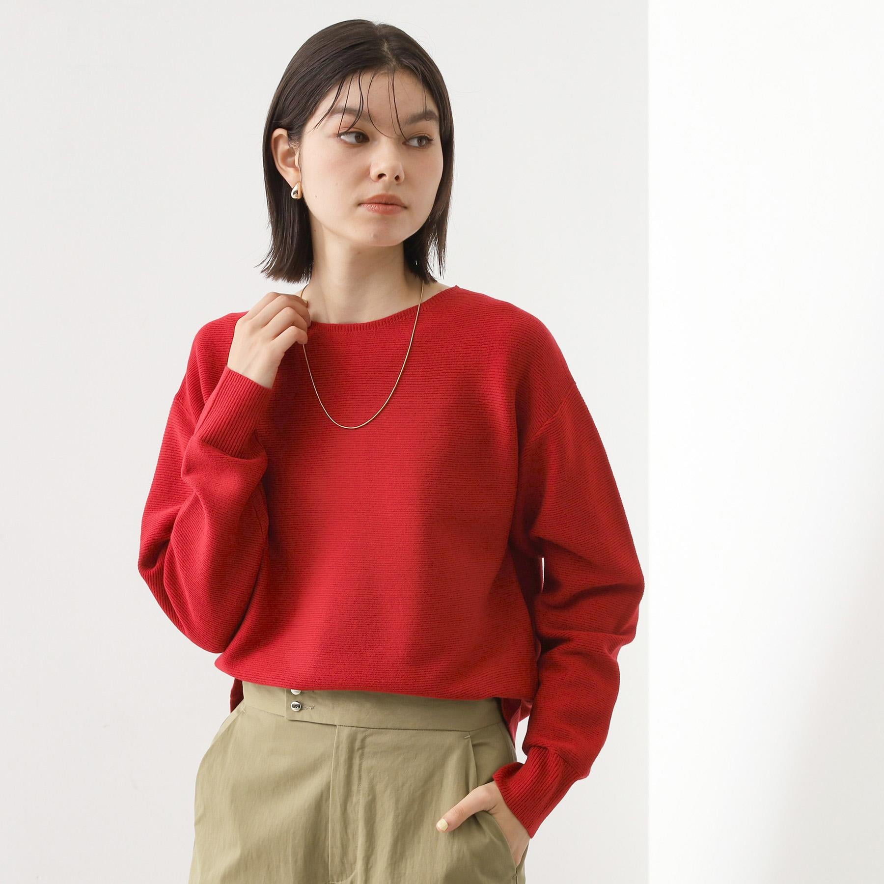 ザ ショップ ティーケー  (ウィメン) THE SHOP TK(Women) 【S-XLサイズ/WEB限定カラー】選べる7色ガーターニット/毛玉になりにくい/体型カバー/洗濯機OK/蓄熱性 （ブルー(091)） ブルー(091)