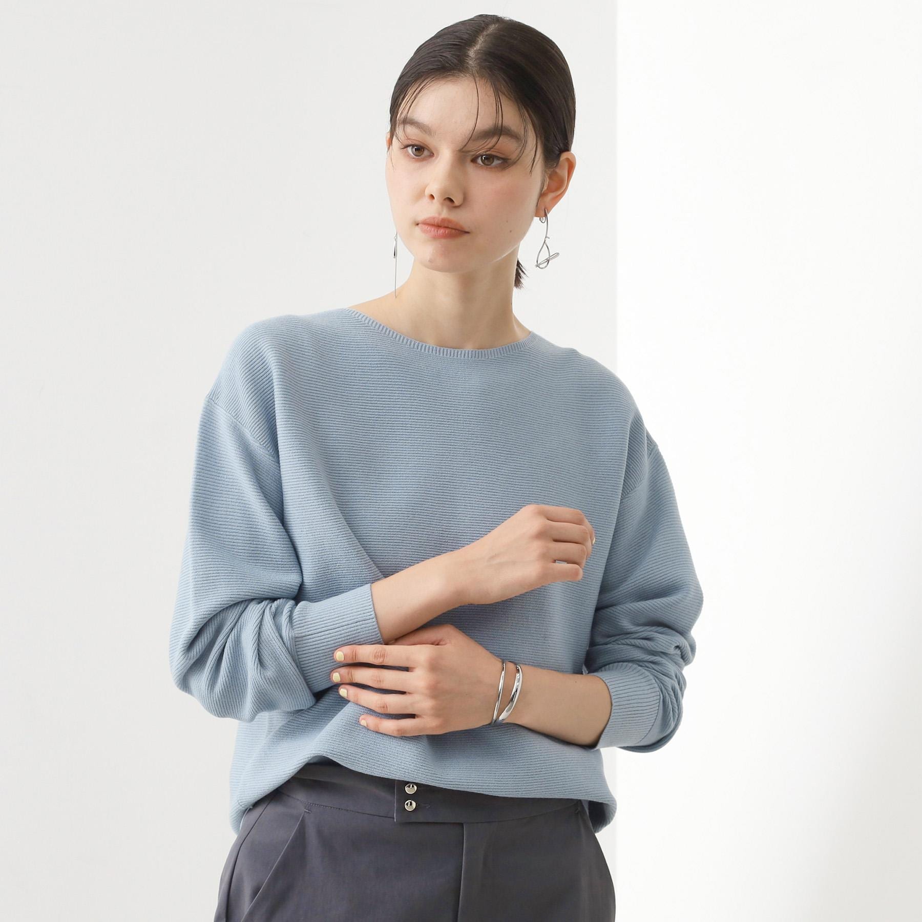 ザ ショップ ティーケー  (ウィメン) THE SHOP TK(Women) 【S-XLサイズ/WEB限定カラー】選べる7色ガーターニット/毛玉になりにくい/体型カバー/洗濯機OK/蓄熱性 （ブルー(091)） ブルー(091)