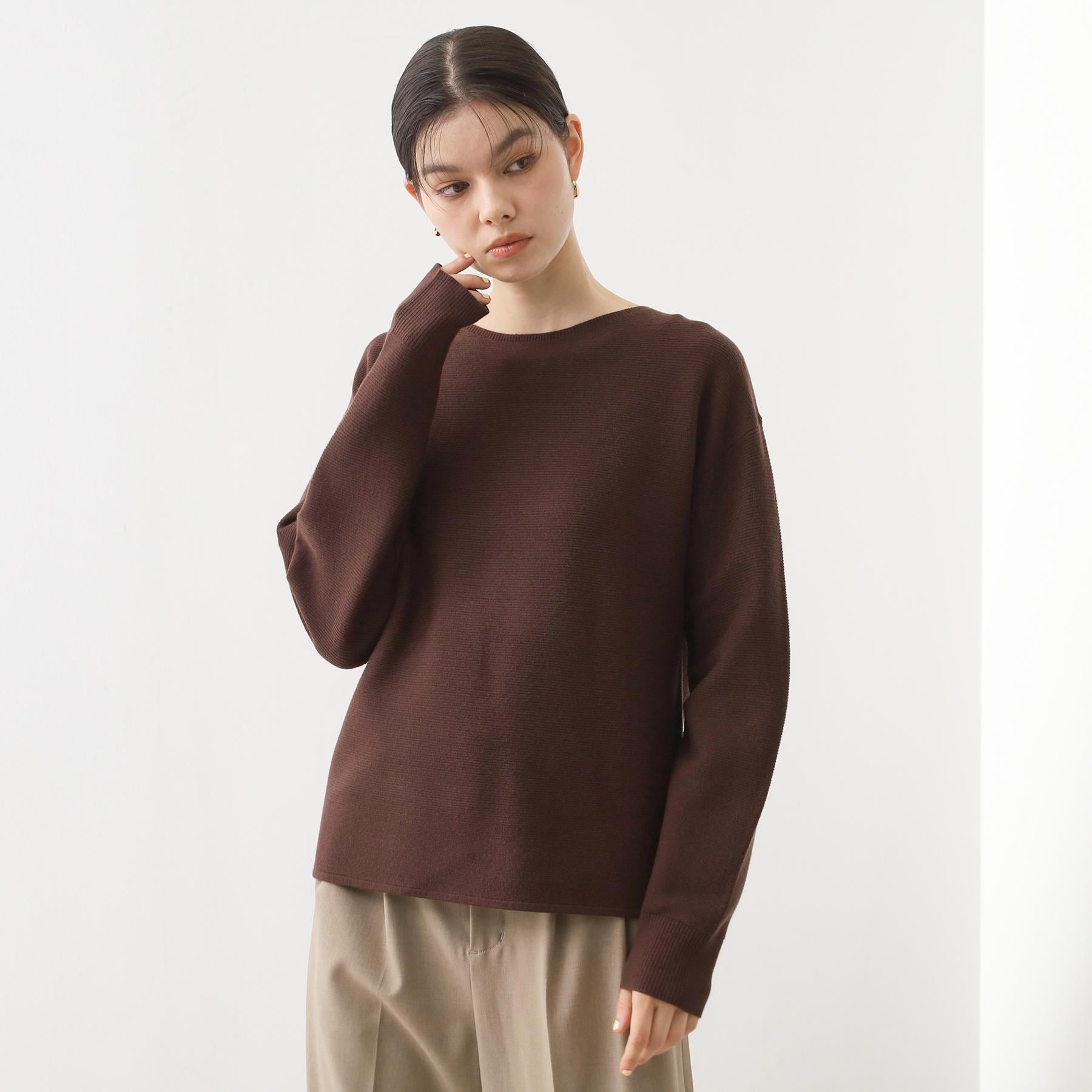 ザ ショップ ティーケー  (ウィメン) THE SHOP TK(Women) 【S-XLサイズ/WEB限定カラー】選べる7色ガーターニット/毛玉になりにくい/体型カバー/洗濯機OK/蓄熱性 （ブルー(091)） ブルー(091)