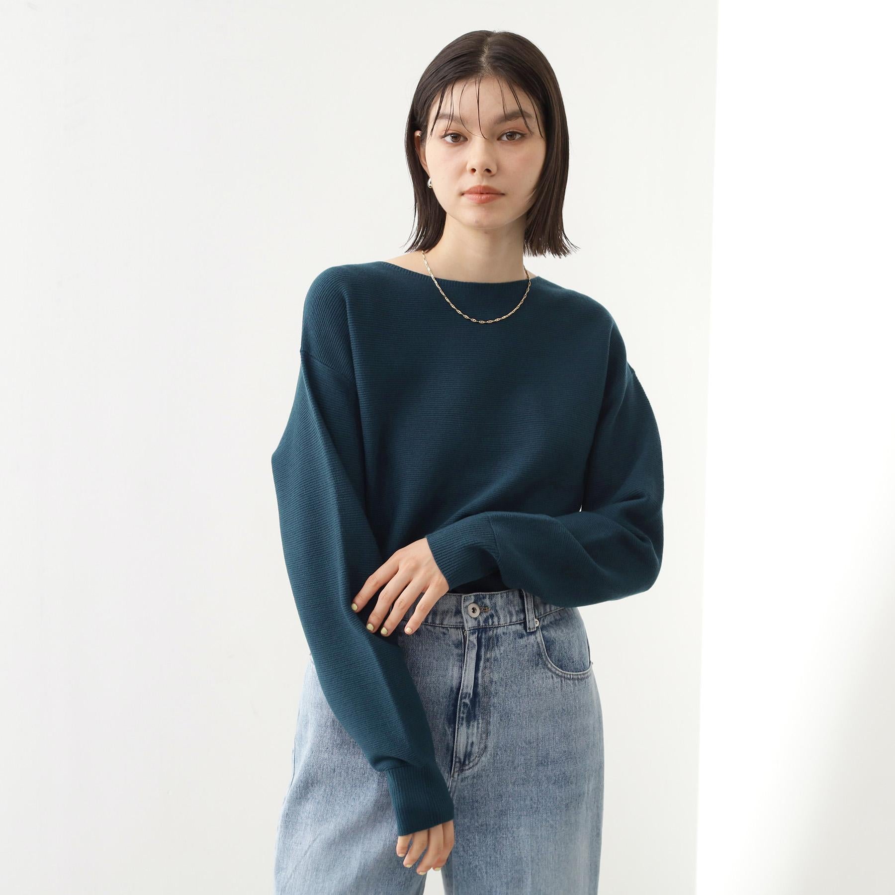 ザ ショップ ティーケー  (ウィメン) THE SHOP TK(Women) 【S-XLサイズ/WEB限定カラー】選べる7色ガーターニット/毛玉になりにくい/体型カバー/洗濯機OK/蓄熱性 （ブルー(091)） ブルー(091)