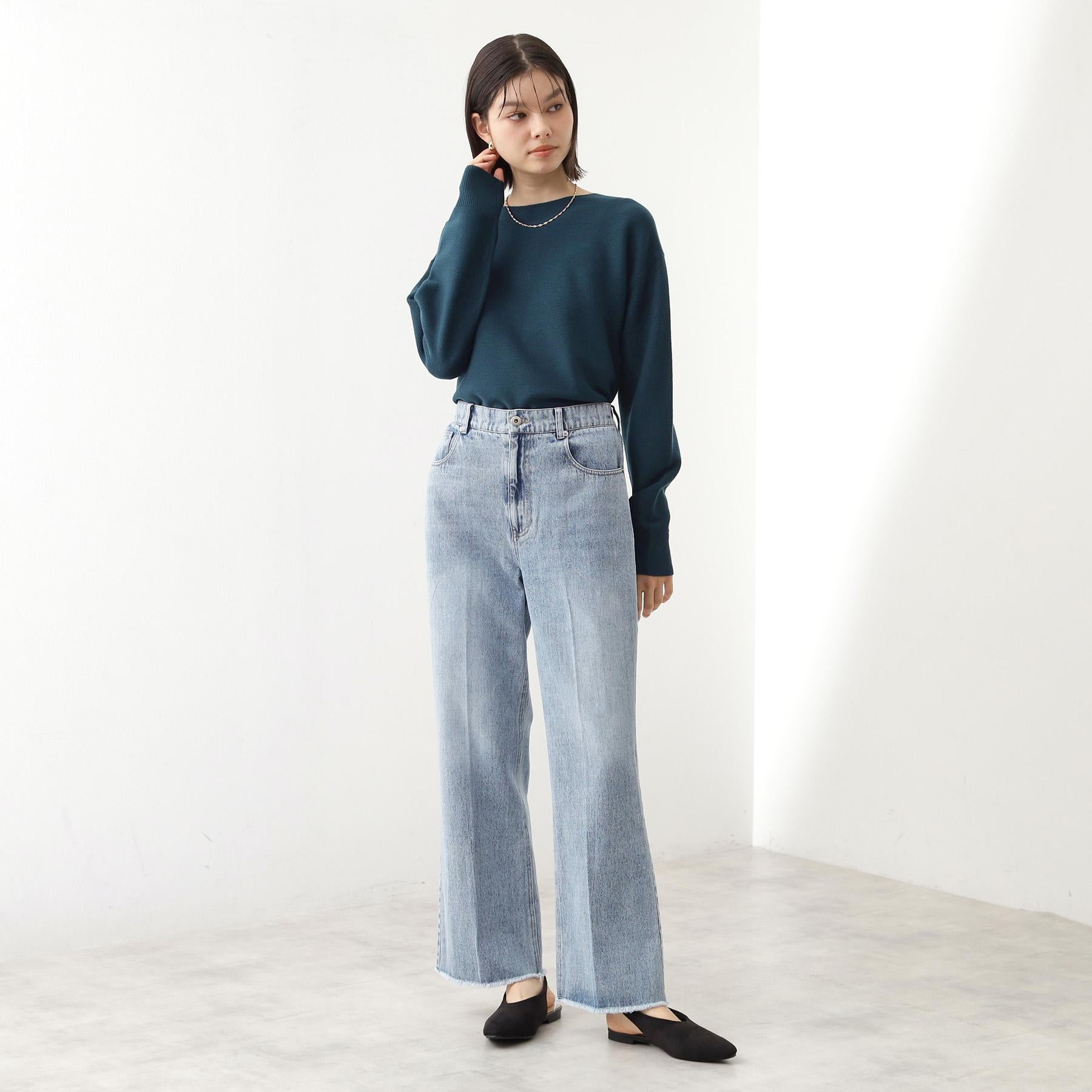 ザ ショップ ティーケー  (ウィメン) THE SHOP TK(Women) 【S-XLサイズ/WEB限定カラー】選べる7色ガーターニット/毛玉になりにくい/体型カバー/洗濯機OK/蓄熱性 （ブルー(091)） ブルー(091)