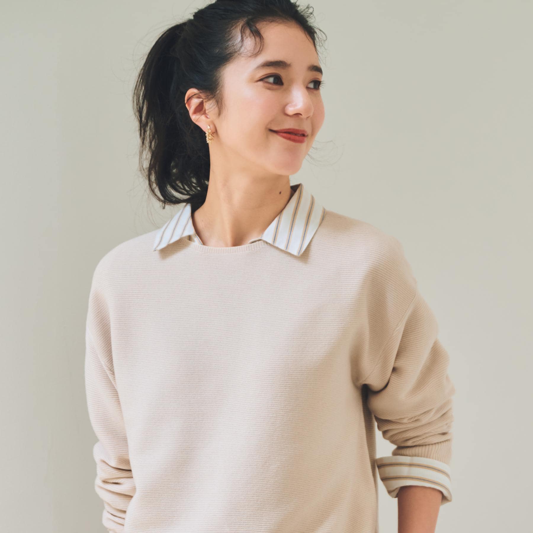 ザ ショップ ティーケー  (ウィメン) THE SHOP TK(Women) 【S-XLサイズ/WEB限定カラー】選べる7色ガーターニット/毛玉になりにくい/体型カバー/洗濯機OK/蓄熱性 （グレージュ(050)） グレージュ(050)