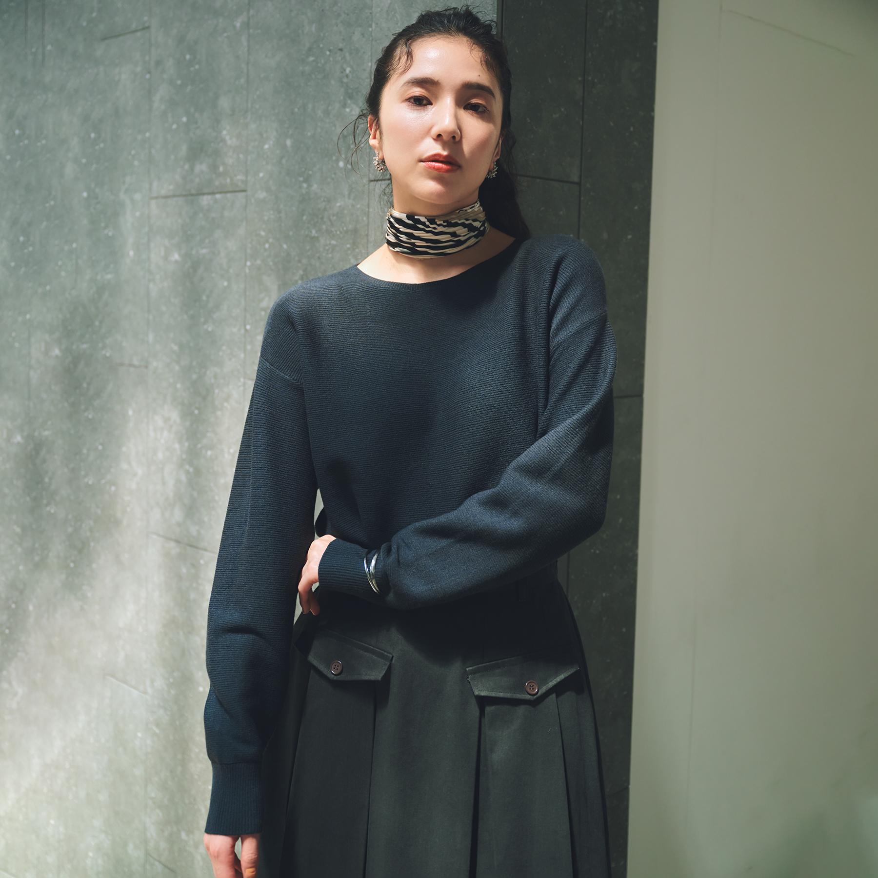 ザ ショップ ティーケー  (ウィメン) THE SHOP TK(Women) 【S-XLサイズ/WEB限定カラー】選べる7色ガーターニット/毛玉になりにくい/体型カバー/洗濯機OK/蓄熱性 （スミクロ(018)） スミクロ(018)